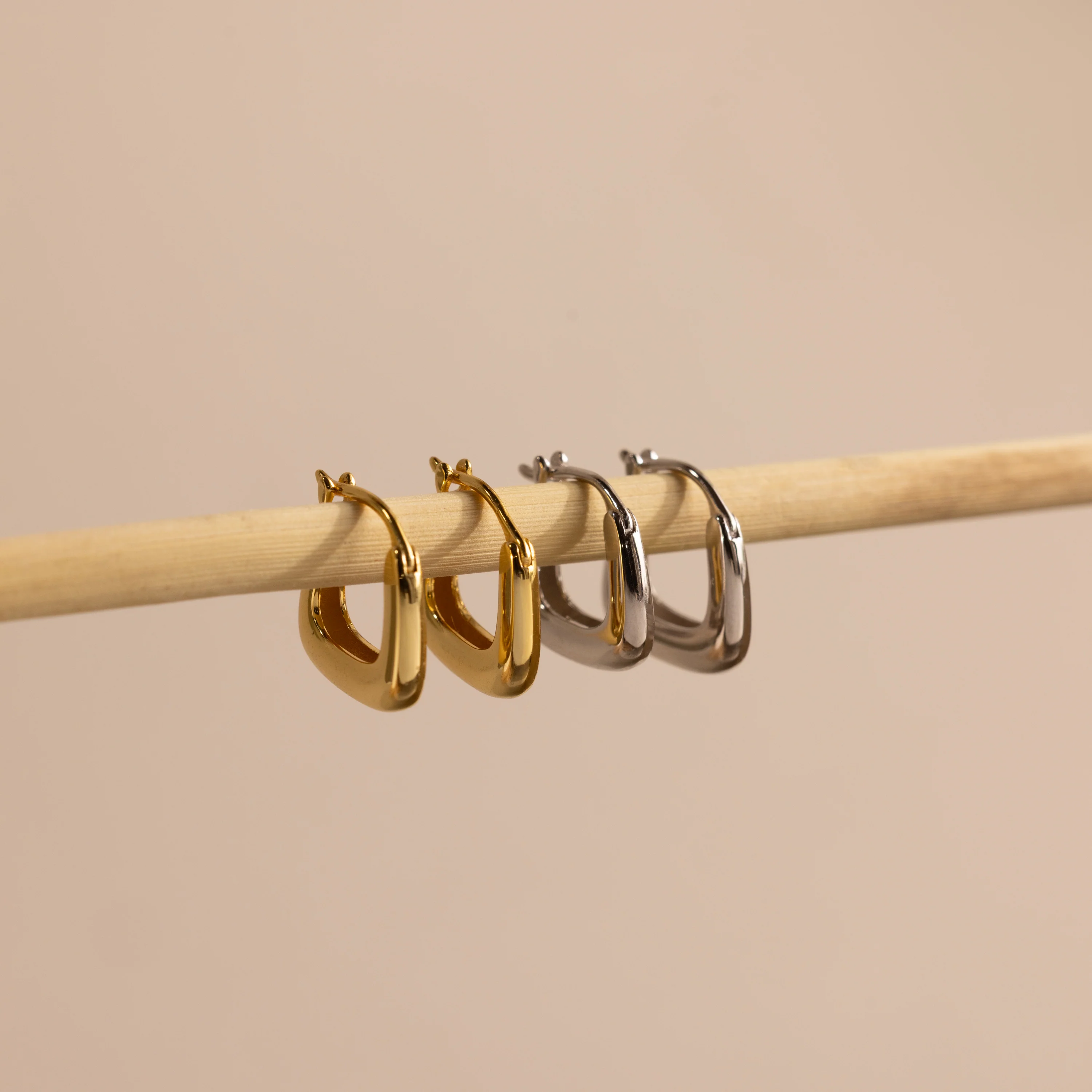 Bold Geometric Hoops in Silver - Image 5