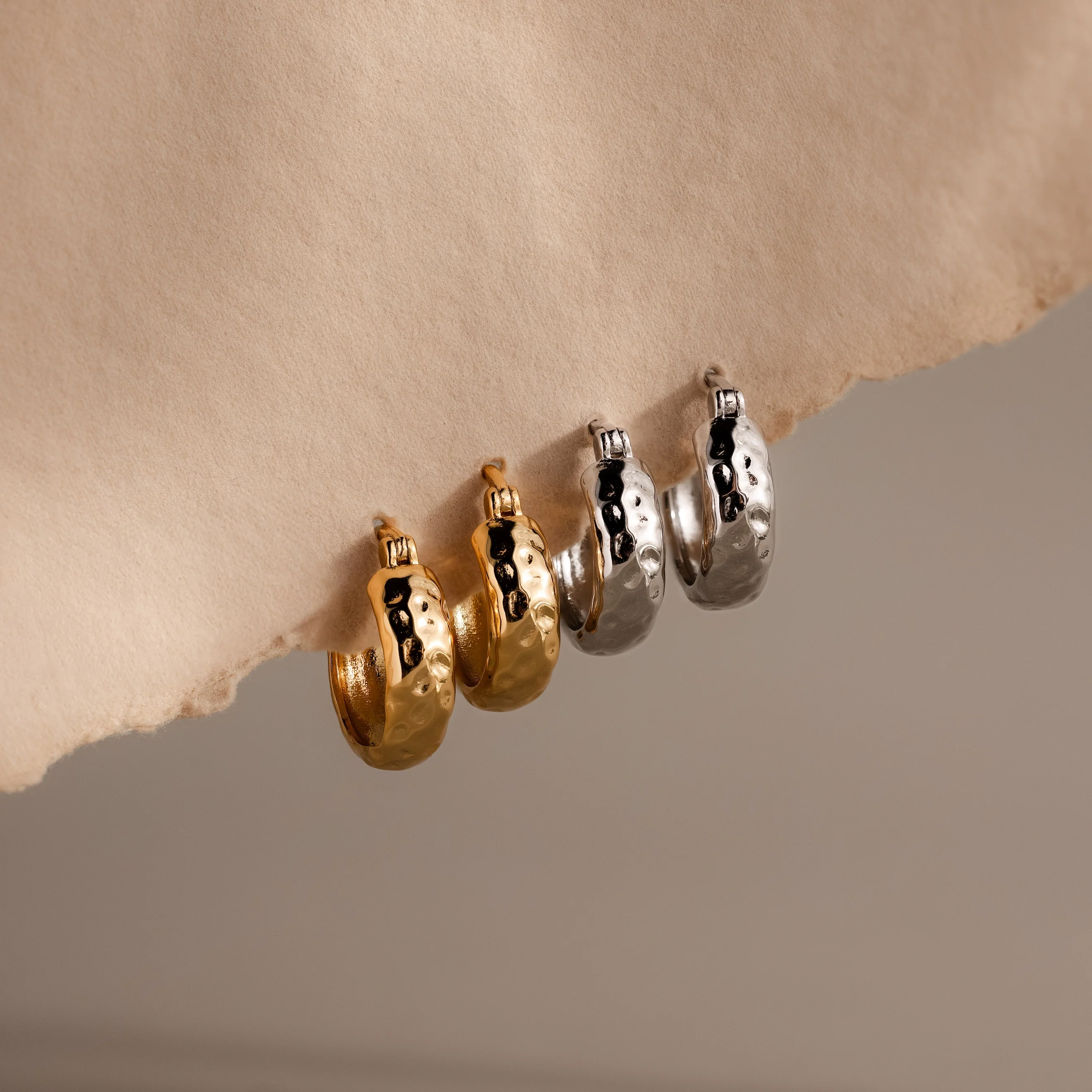 Bold Hammered Huggies - Image 5