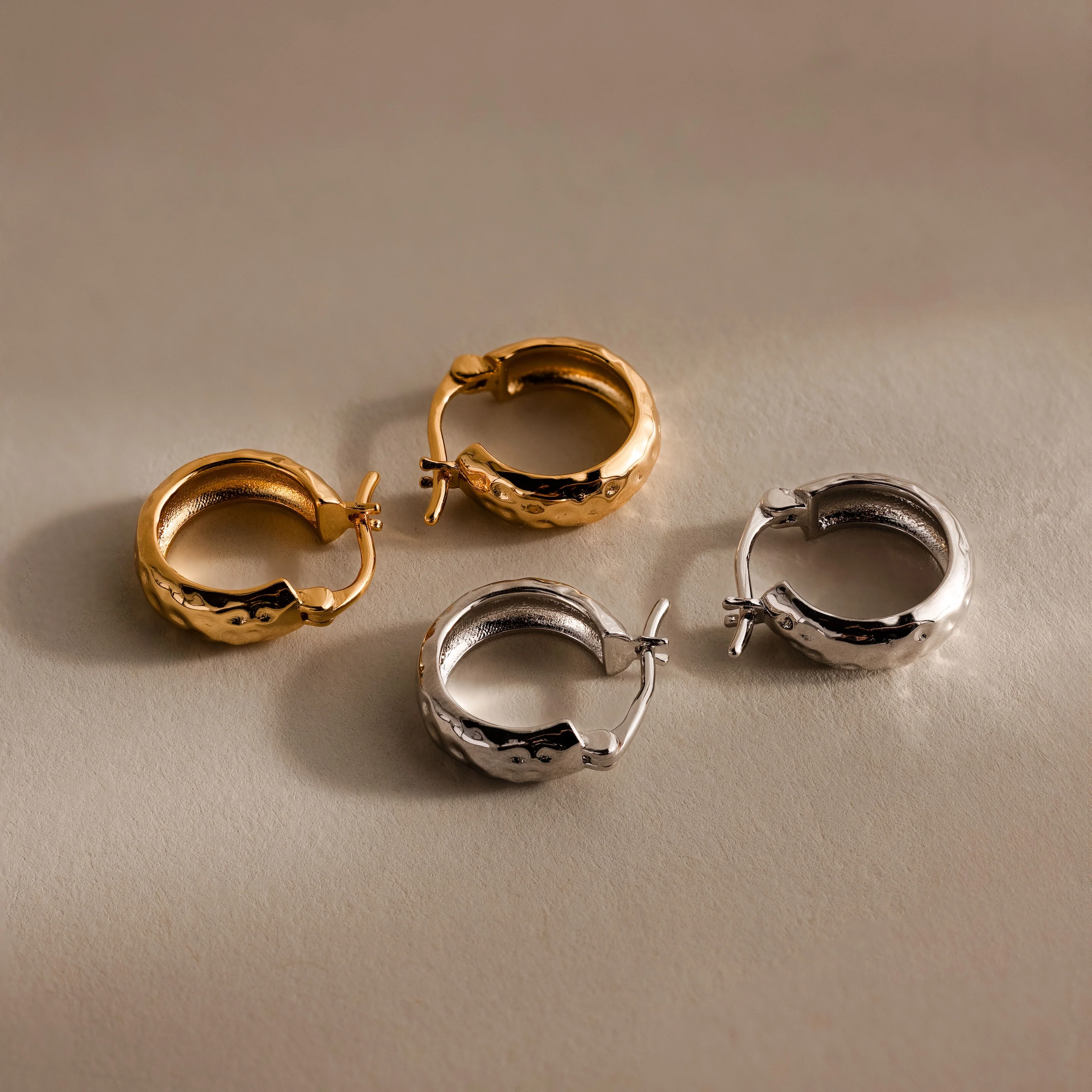 Bold Hammered Huggies - Image 7