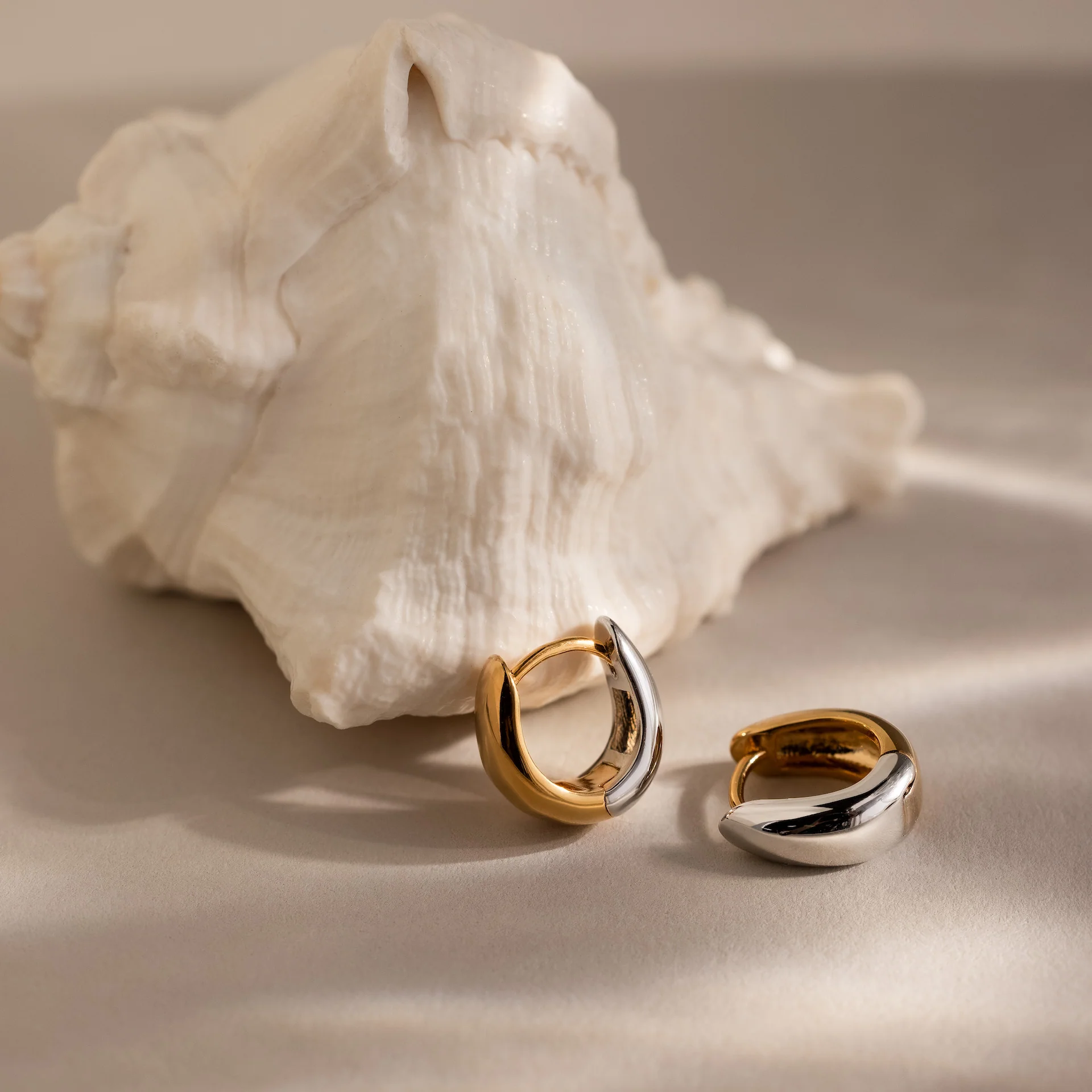 Bold Mixed Metal Huggies - Image 5