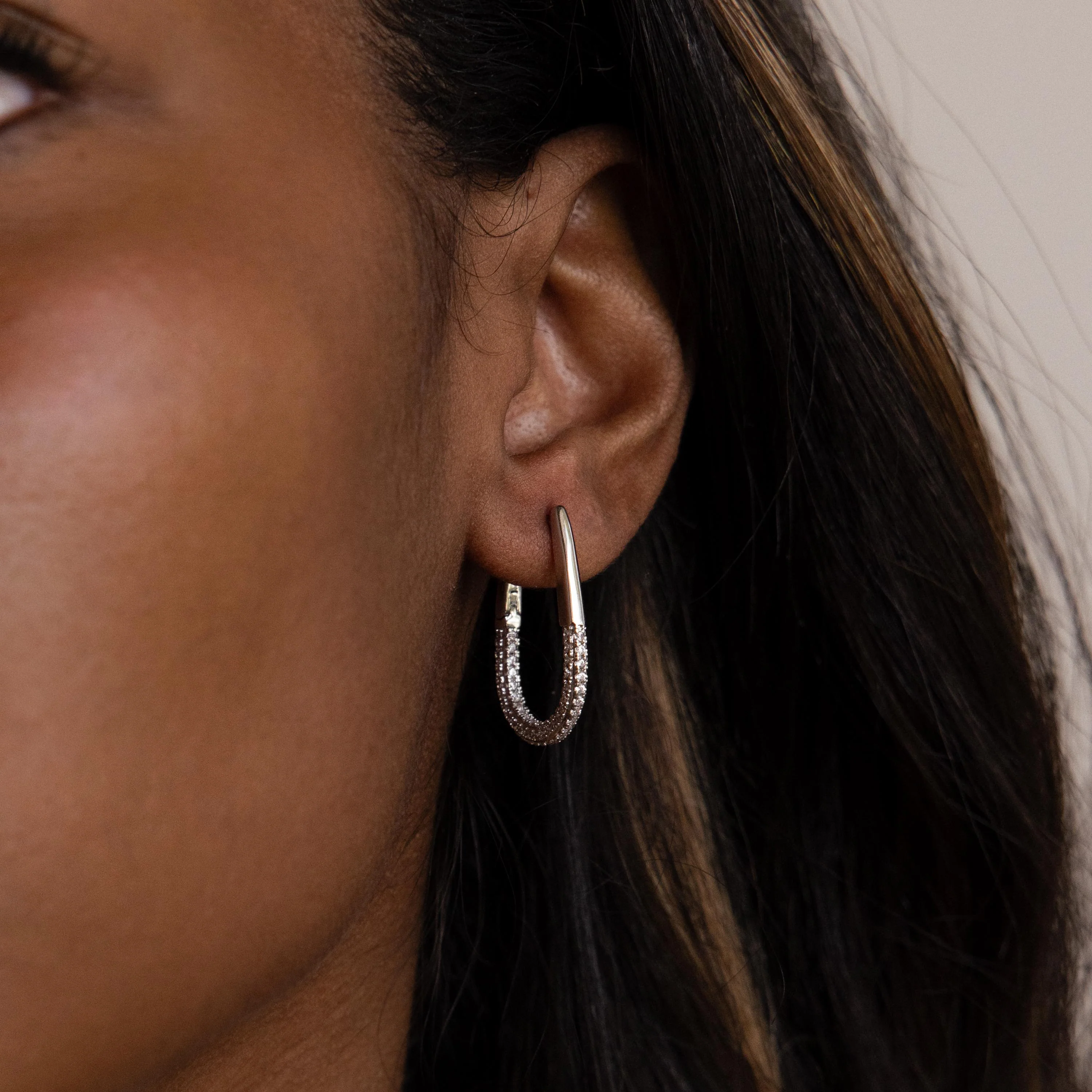 Bold Pave Oval Hoops - Image 5