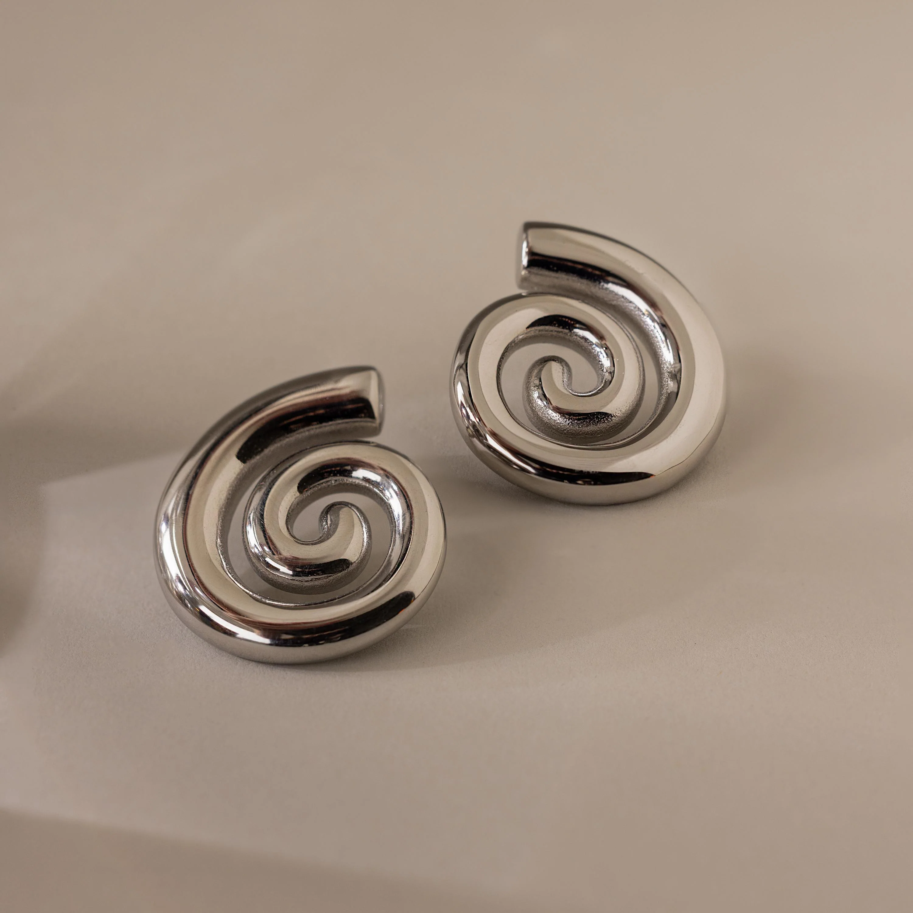 Bold Spiral Stud Earrings - Image 5