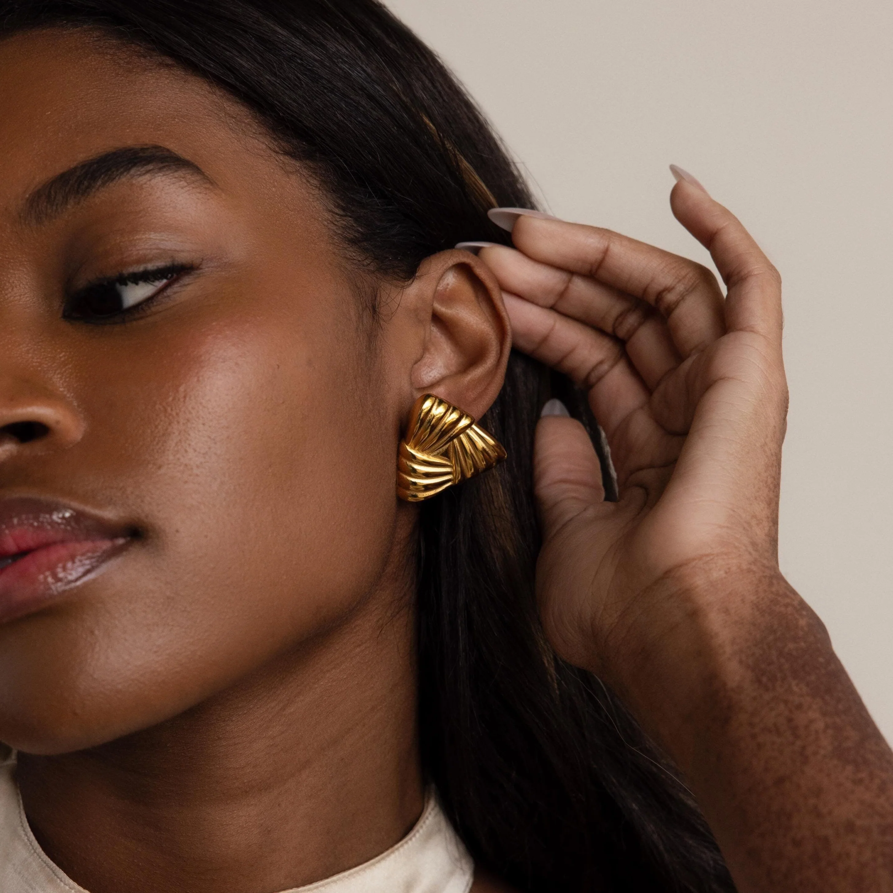 Bold Triangle Knot Studs - Image 2