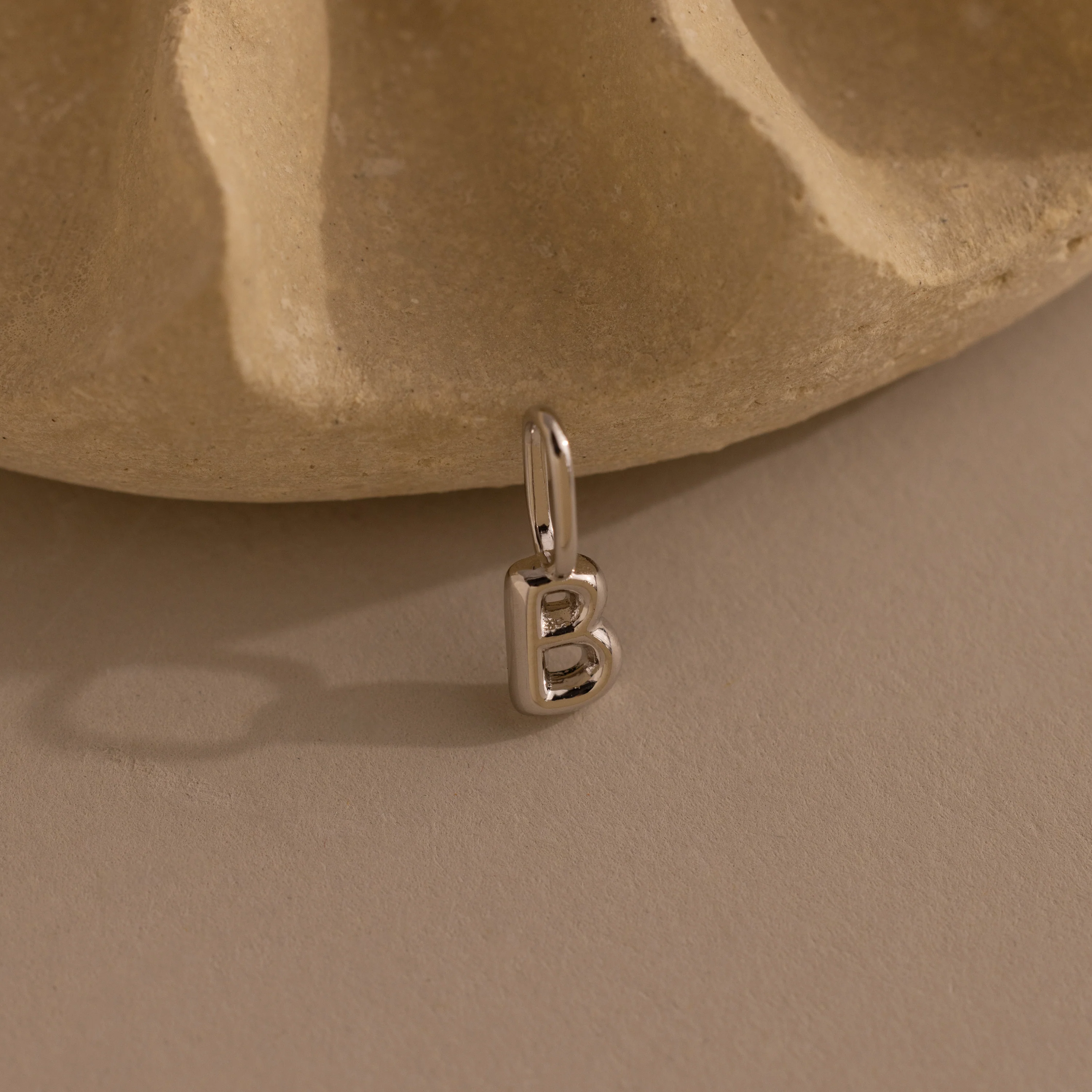 Bubble Letter Charm in Silver