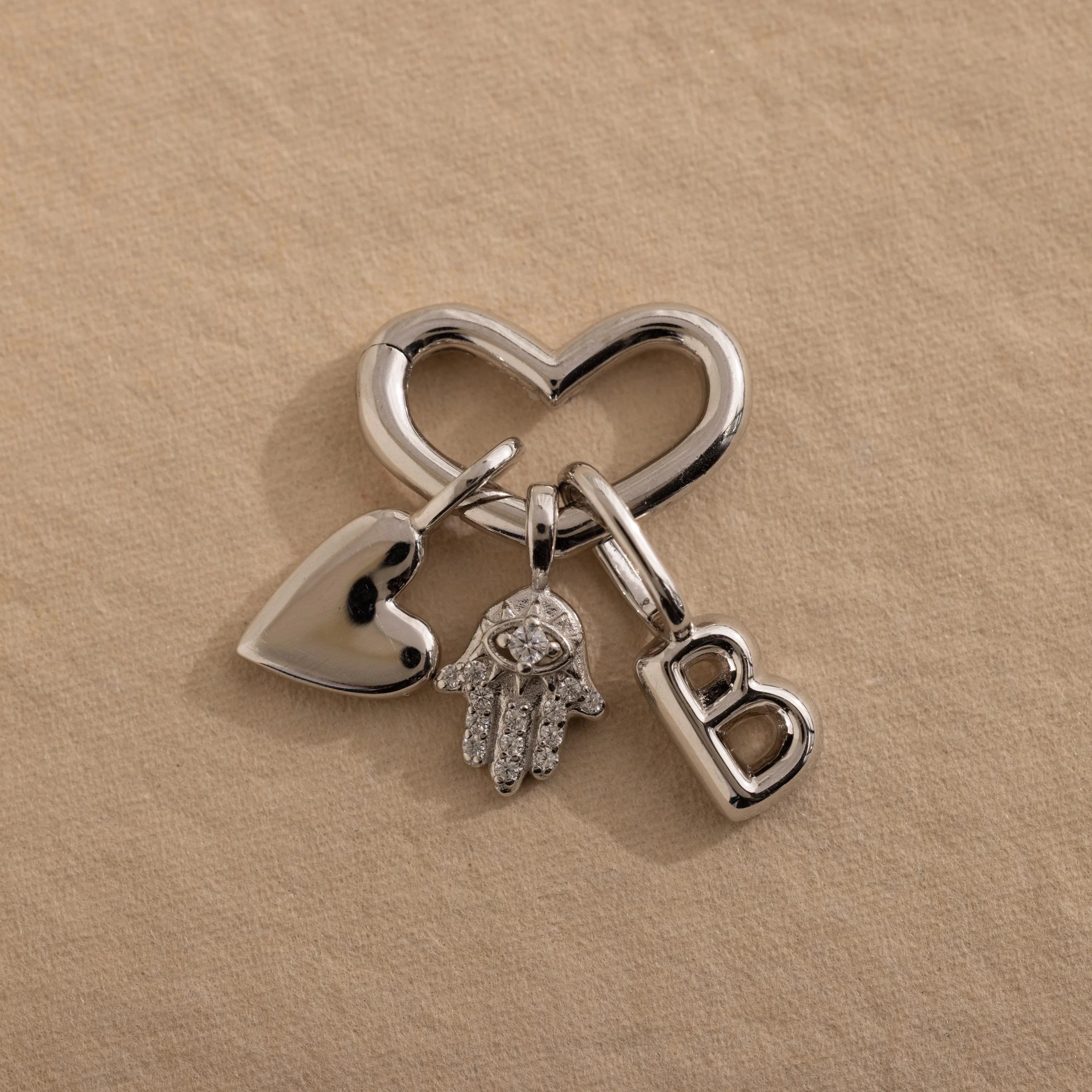 Bubble Letter Charm in Silver - Image 3