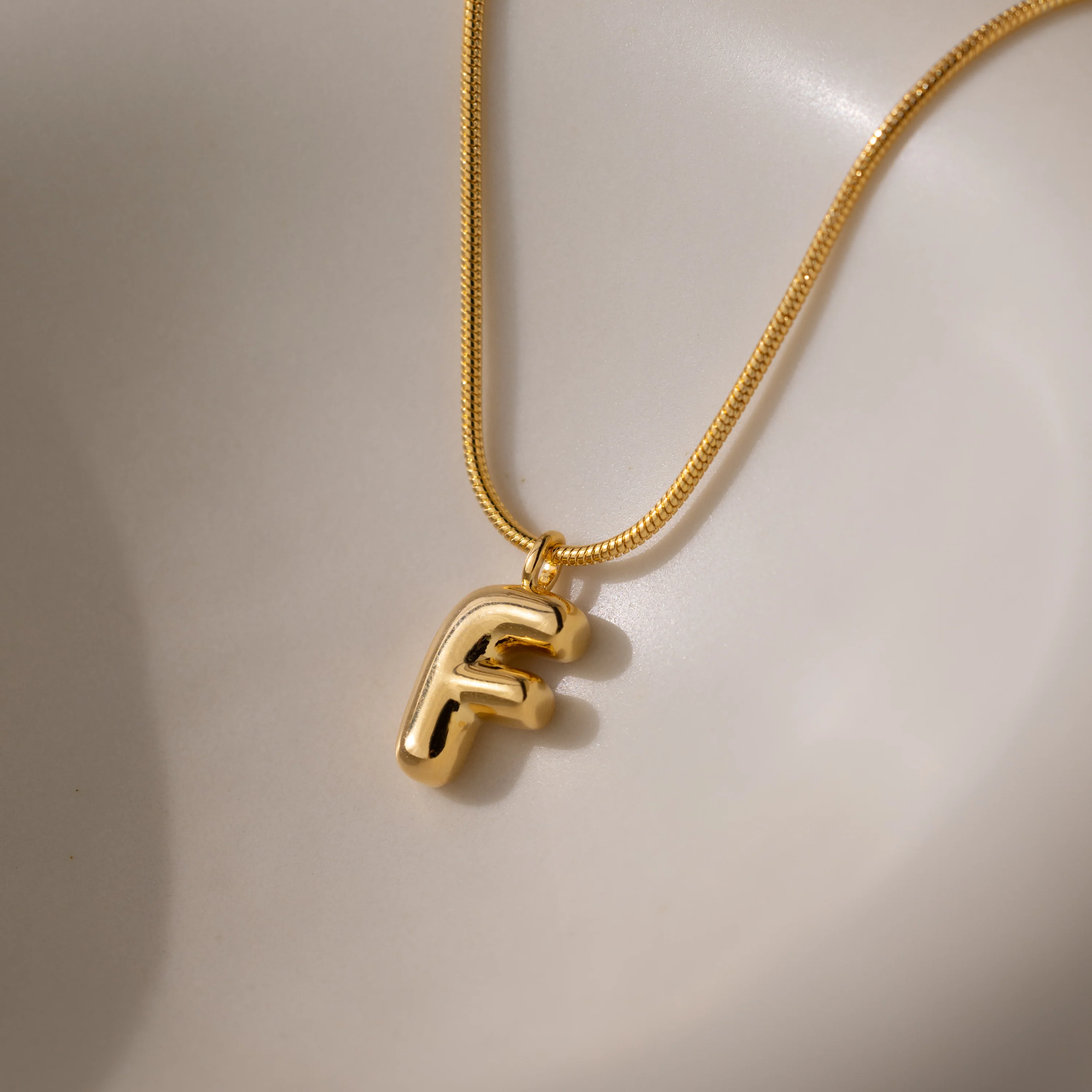 Bubble Letter Necklace in 18K Gold - Image 13