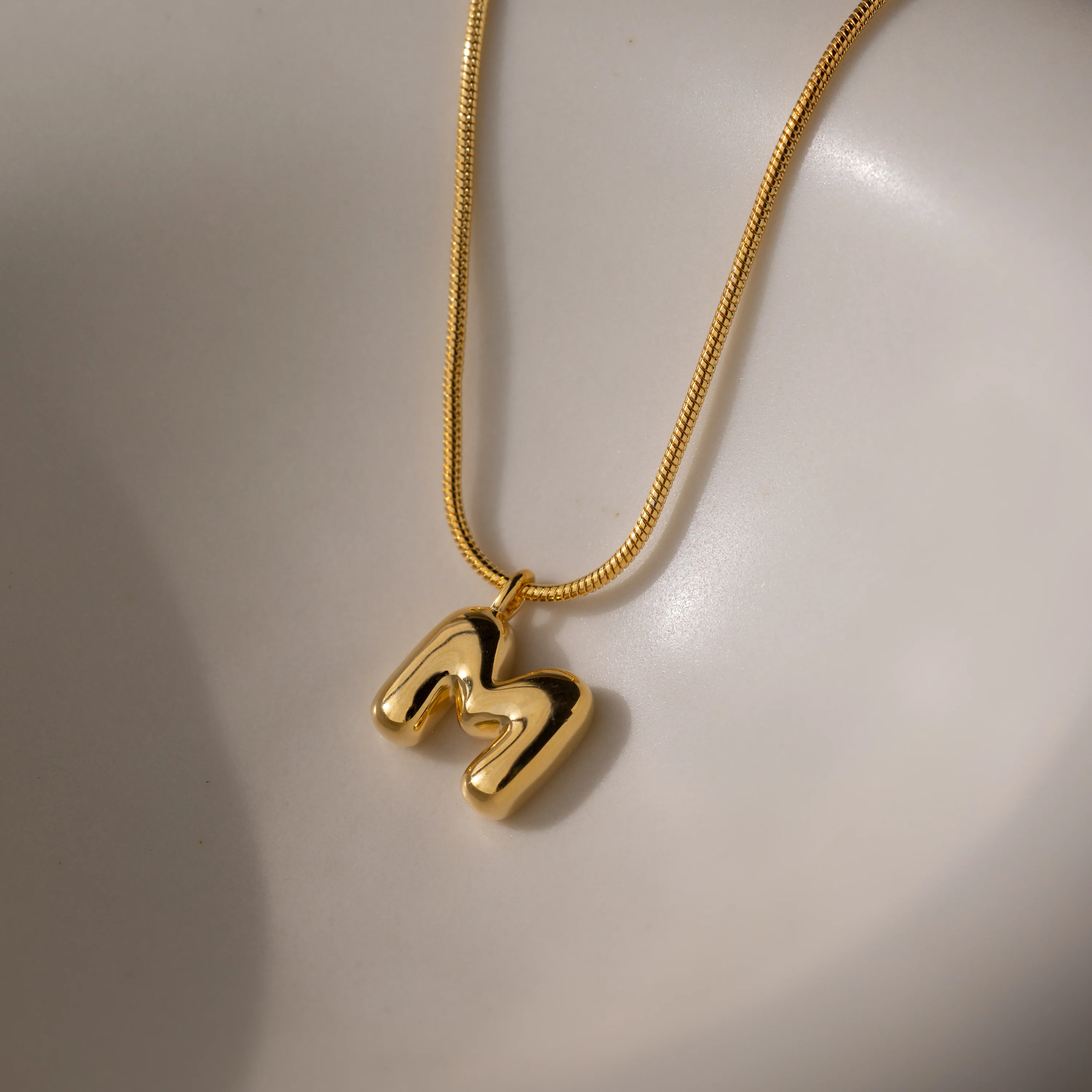 Bubble Letter Necklace in 18K Gold - Image 20