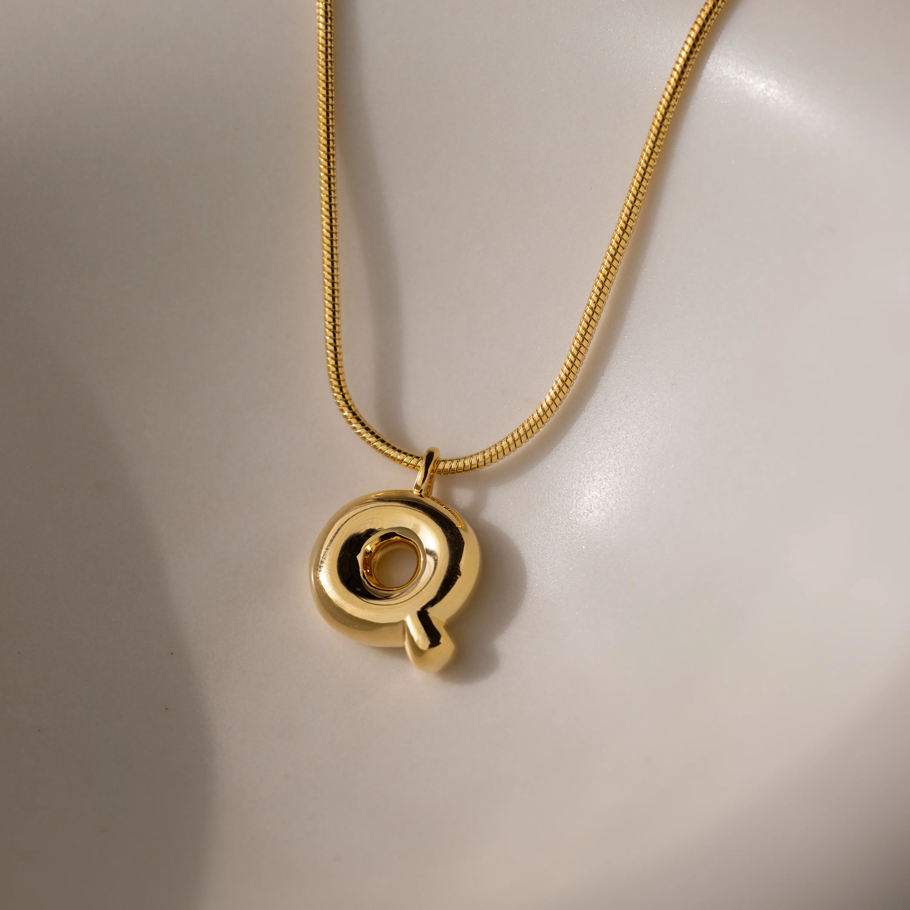 Bubble Letter Necklace in 18K Gold - Image 24
