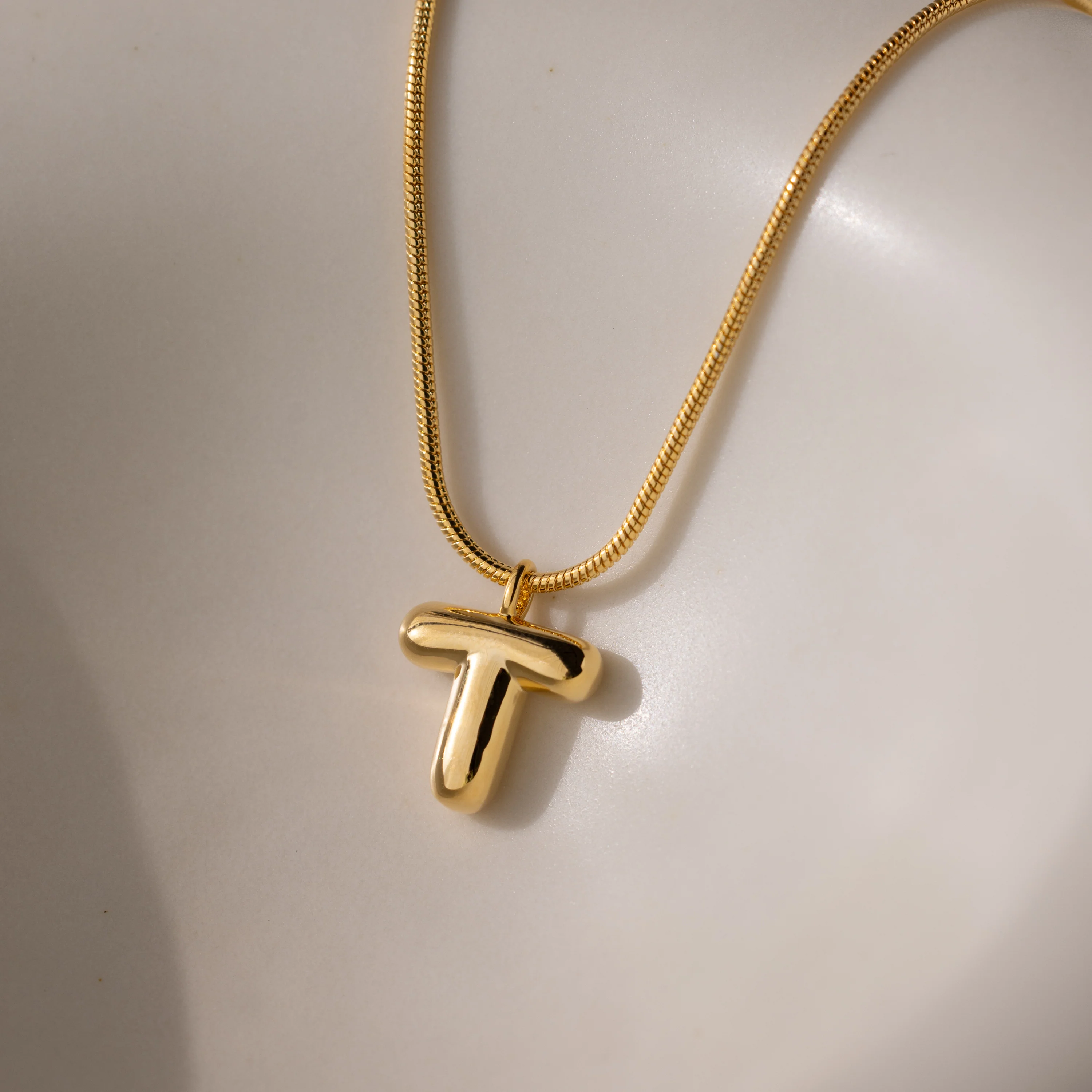 Bubble Letter Necklace in 18K Gold - Image 27