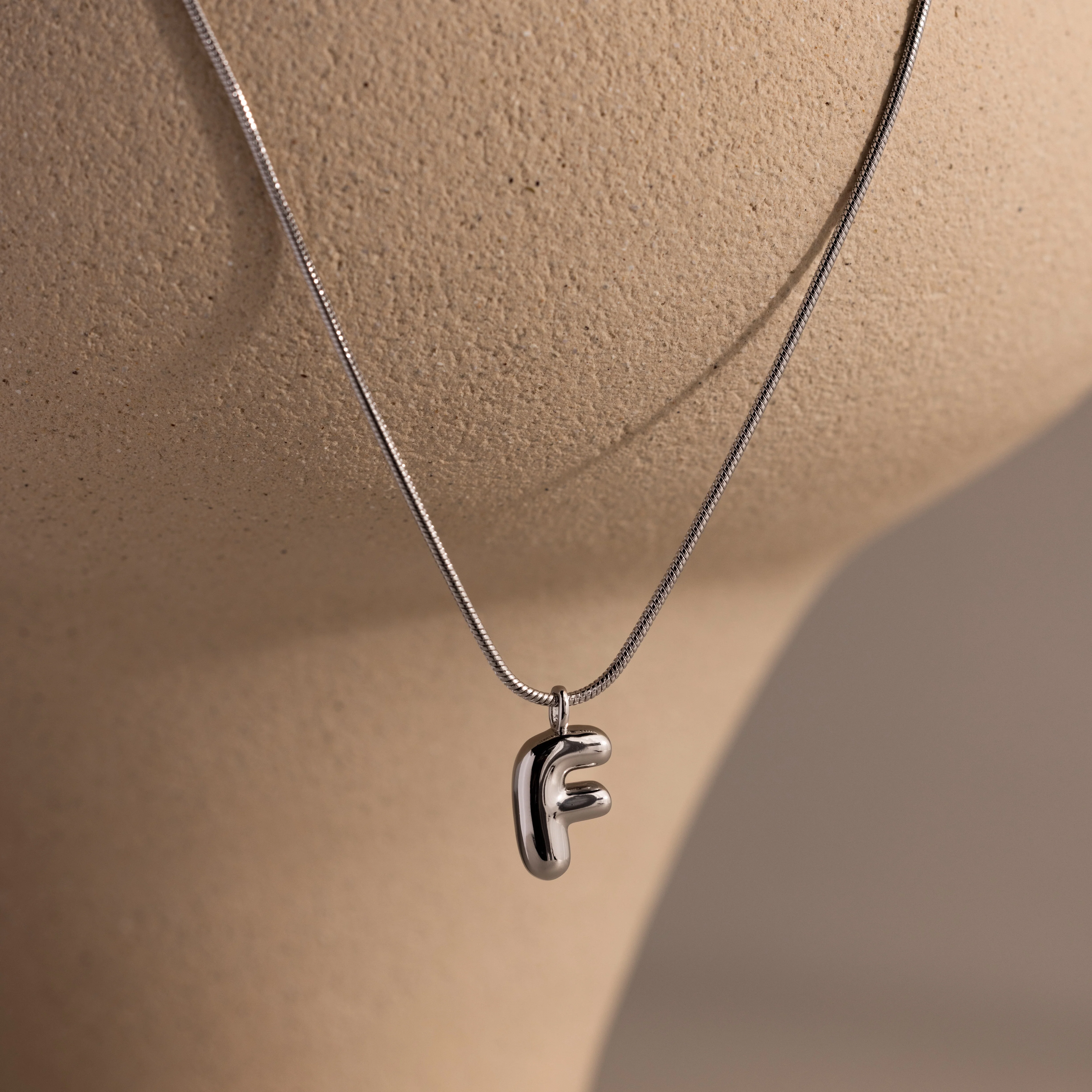 Bubble Letter Necklace in Silver - Image 24