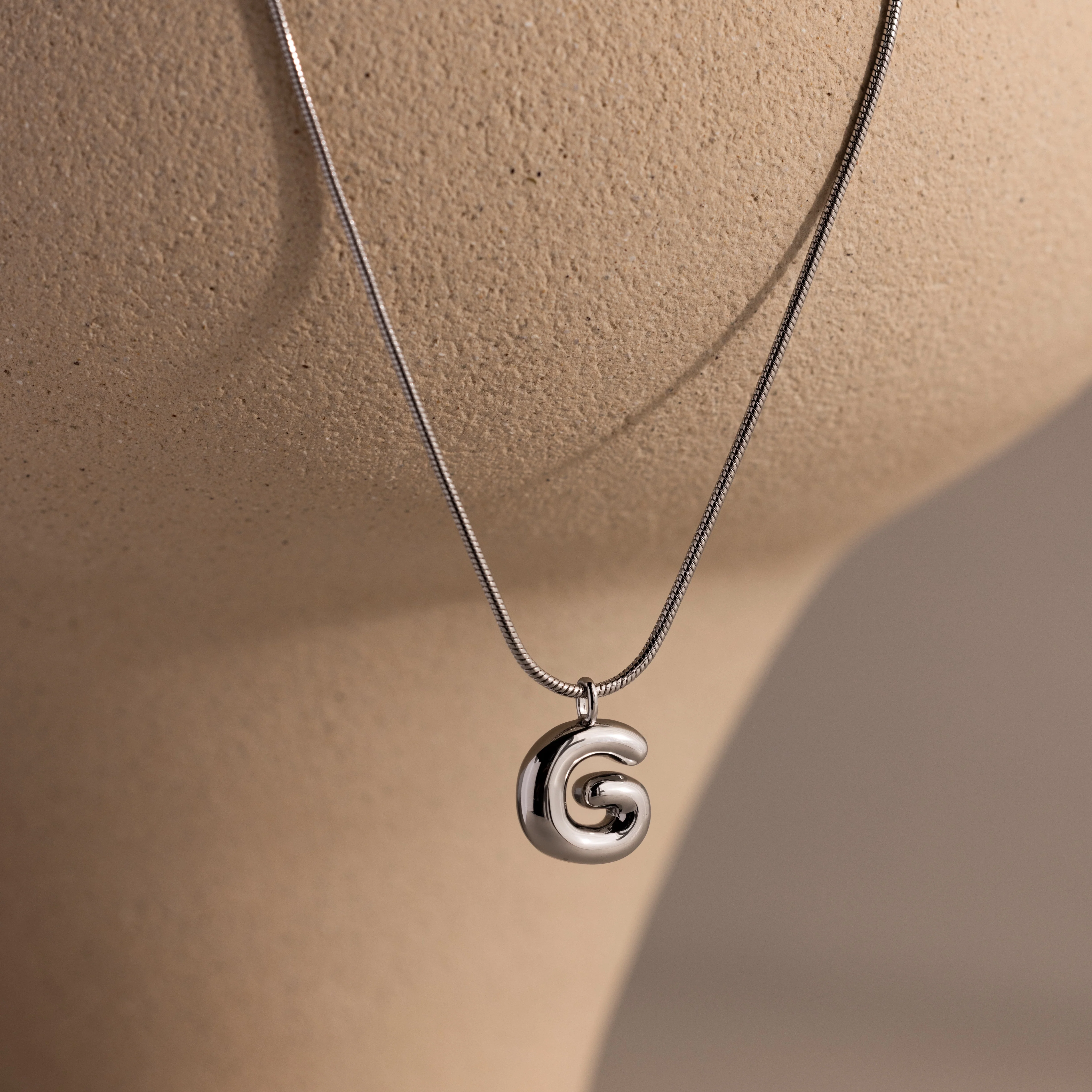 Bubble Letter Necklace in Silver - Image 25