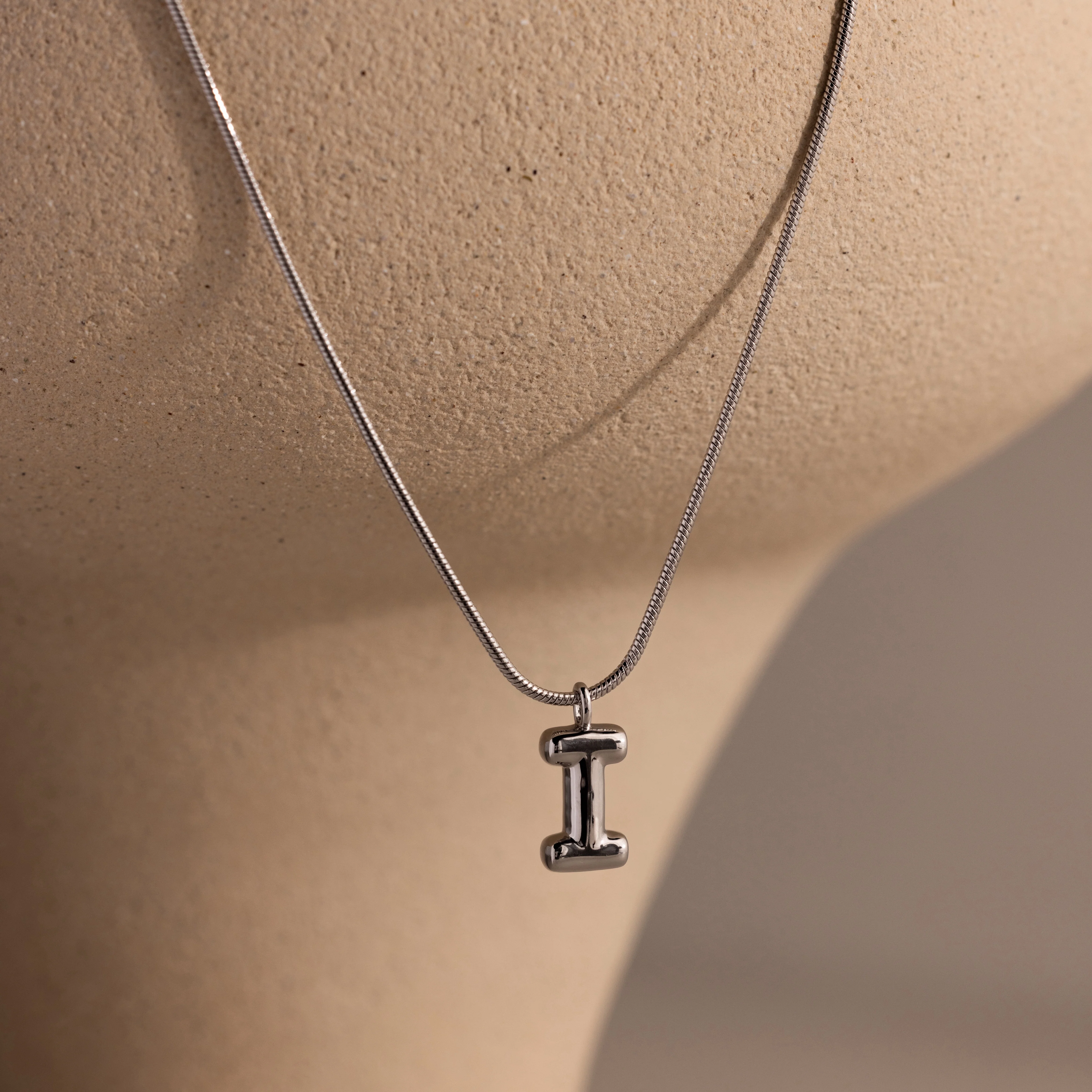 Bubble Letter Necklace in Silver - Image 14