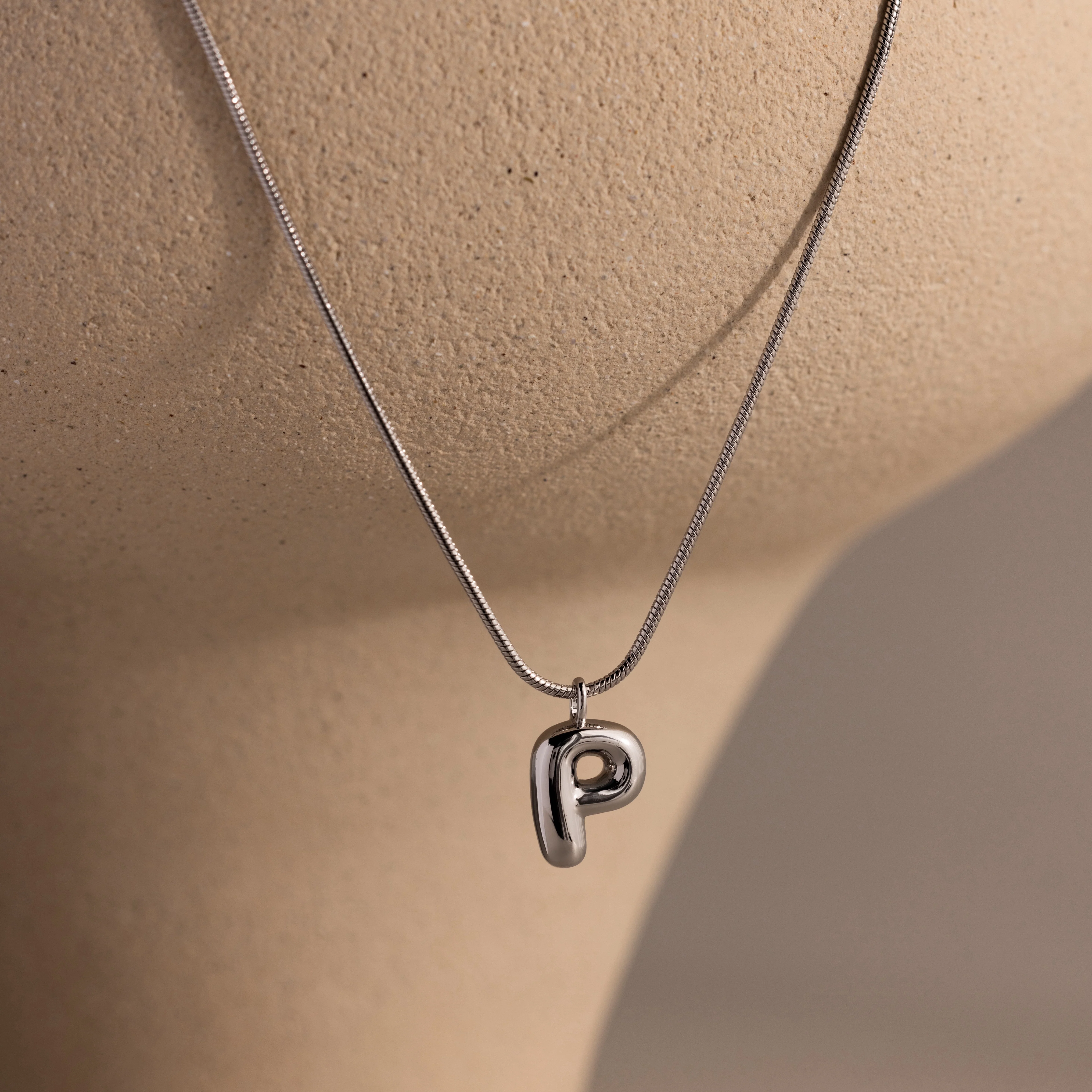 Bubble Letter Necklace in Silver - Image 16