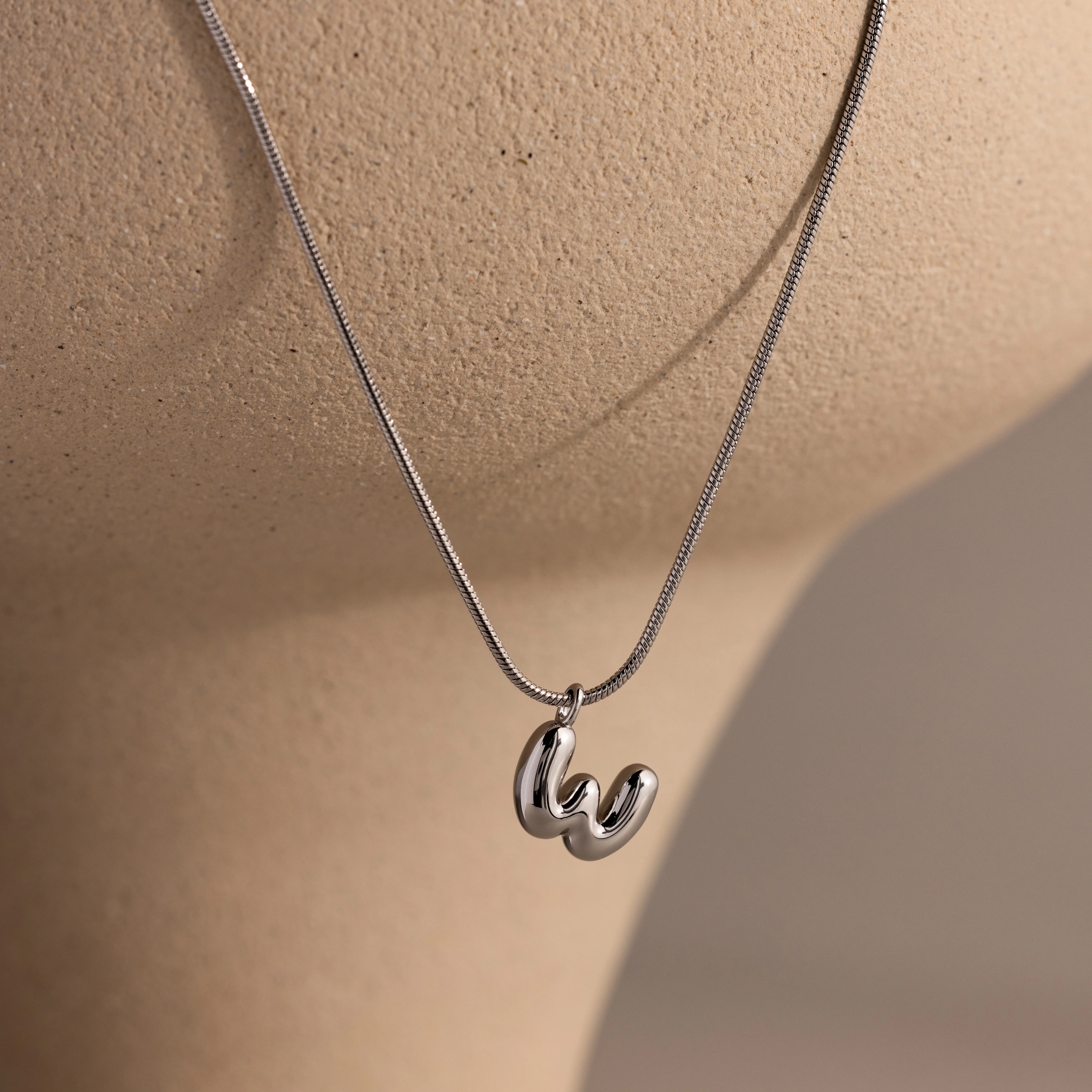 Bubble Letter Necklace in Silver - Image 11