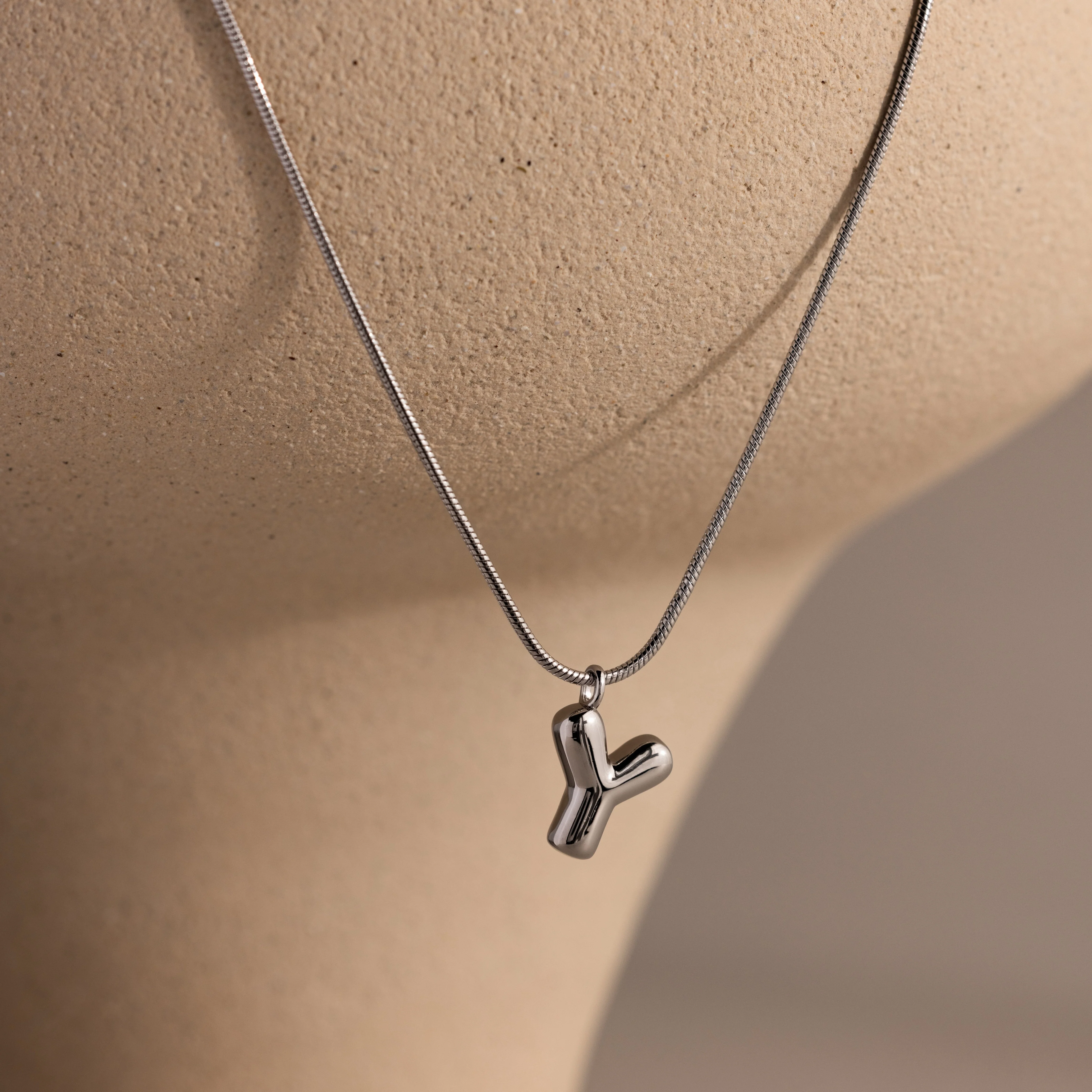 Bubble Letter Necklace in Silver - Image 19