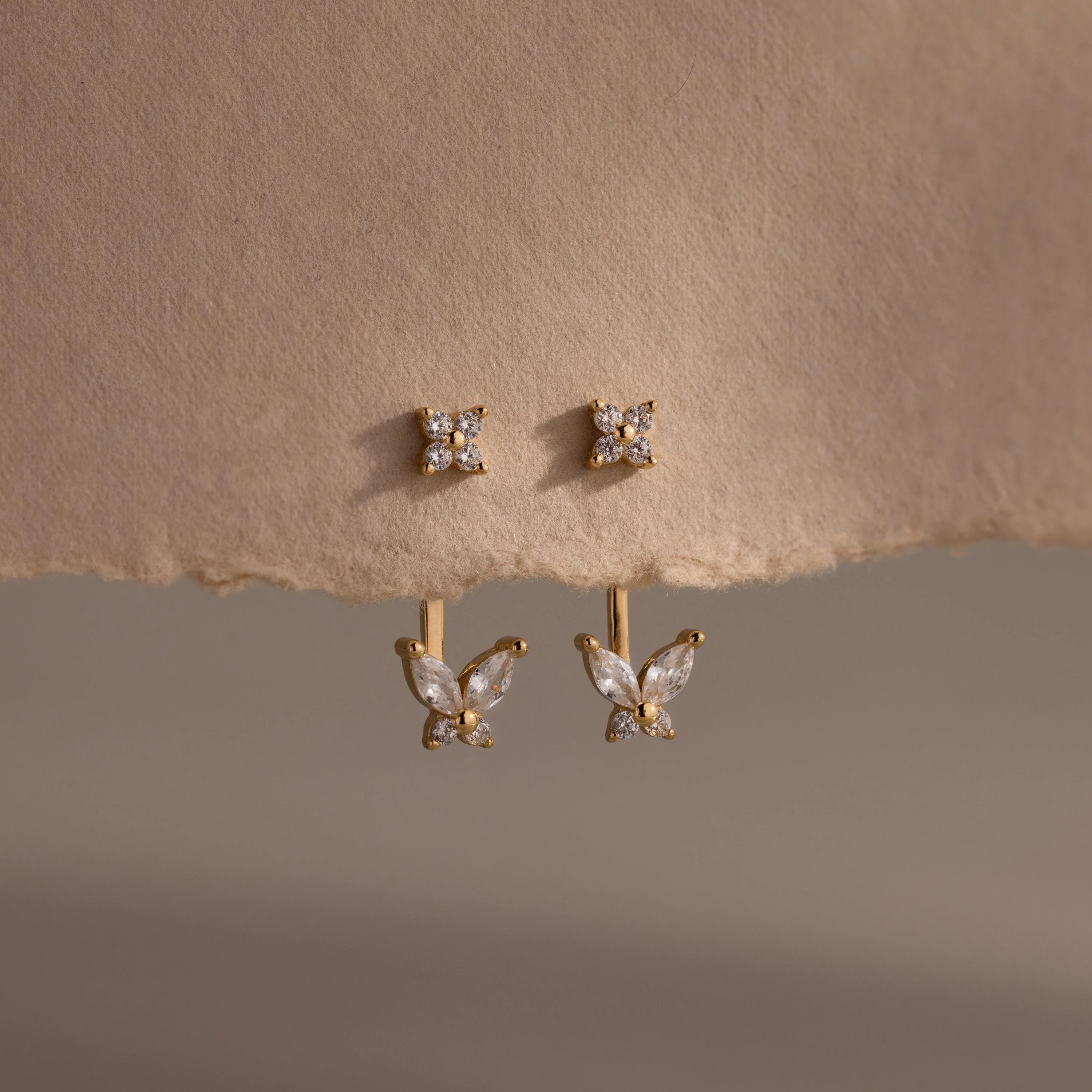 Butterfly Ear Jackets in 18K Gold