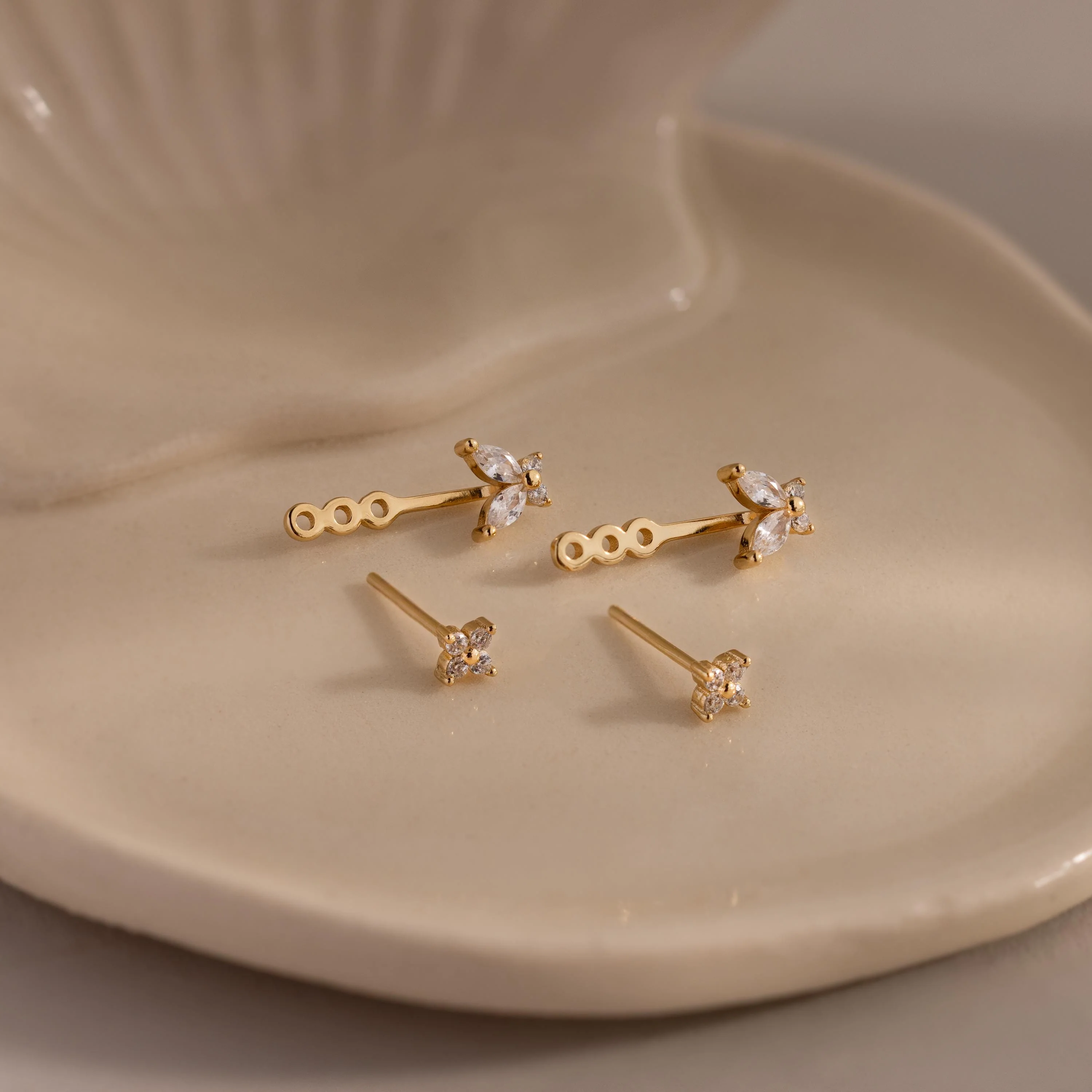 Butterfly Ear Jackets in 18K Gold - Image 3