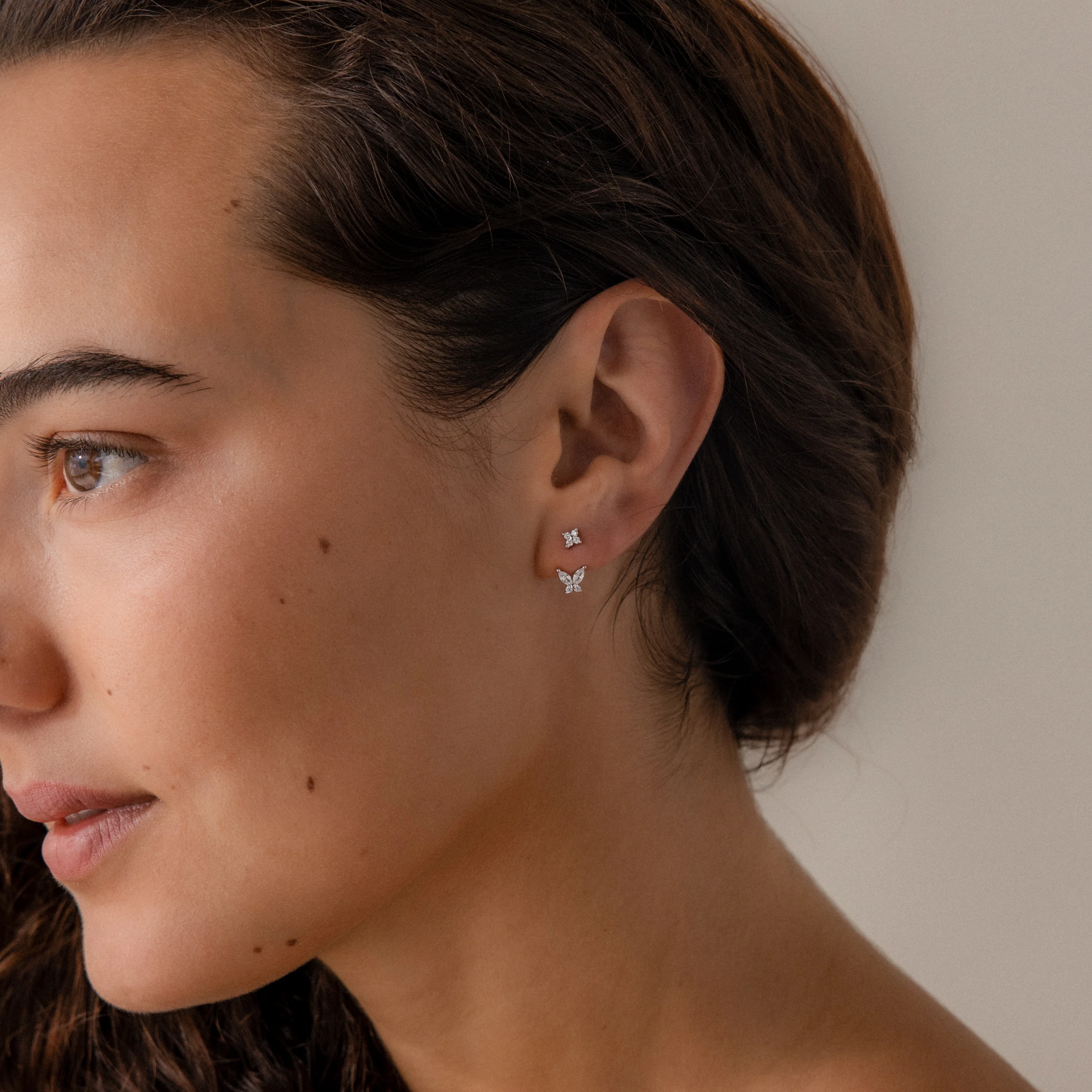 Butterfly Ear Jackets in Silver - Image 4
