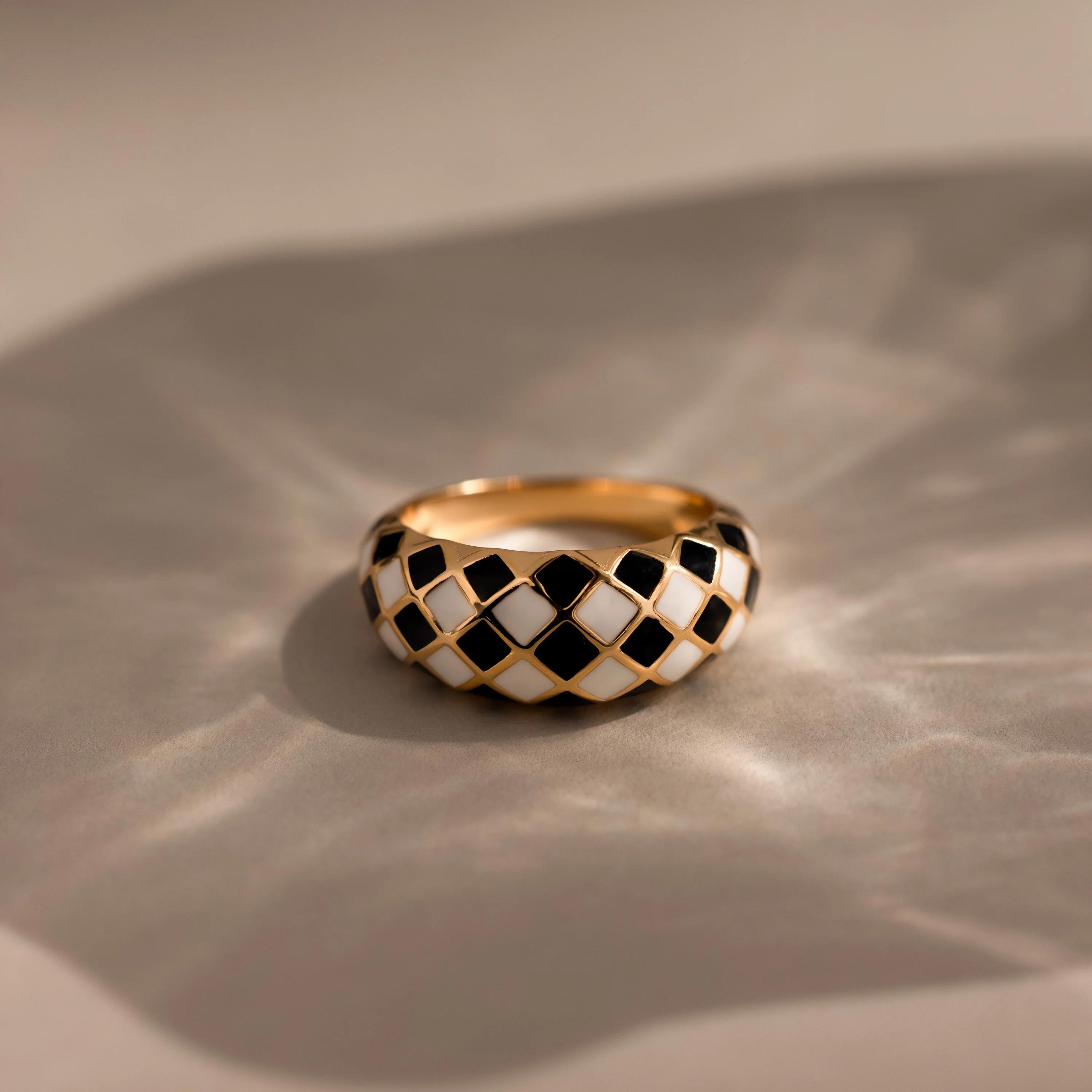 Checkered Dome Ring