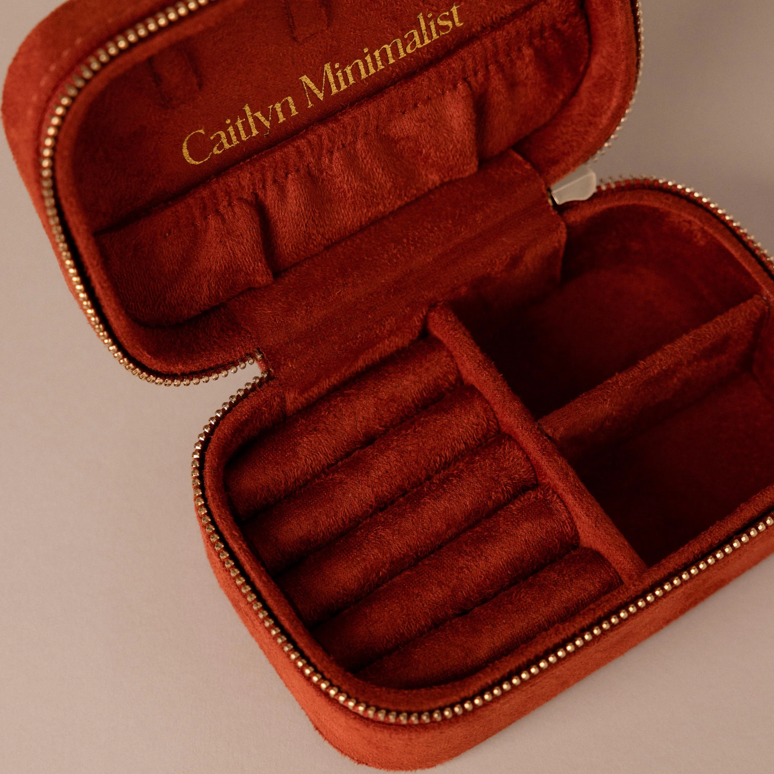 Cherry Red Velvet Jewelry Case - Image 5