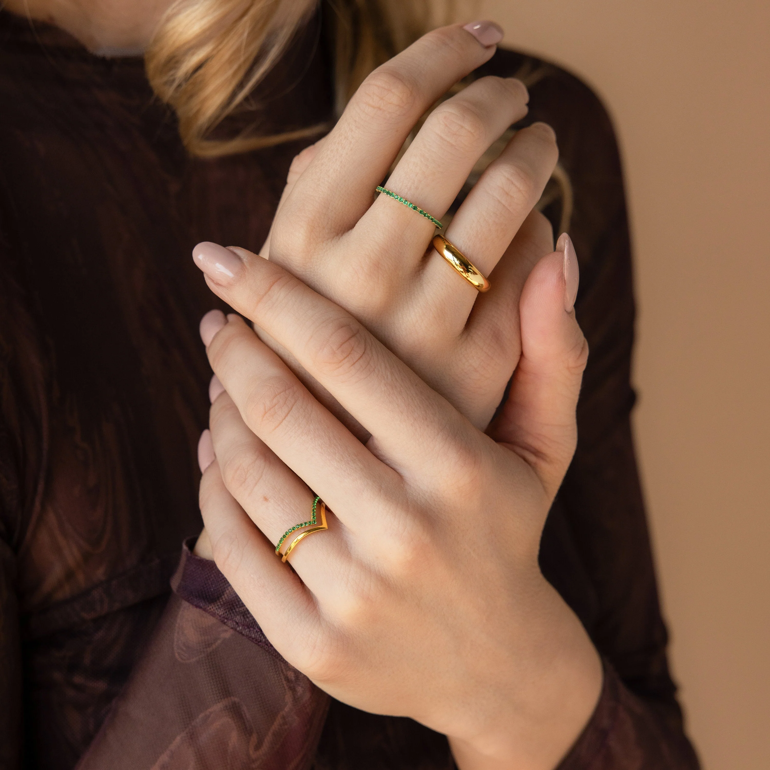 Chevron Birthstone Rings Set - Image 6