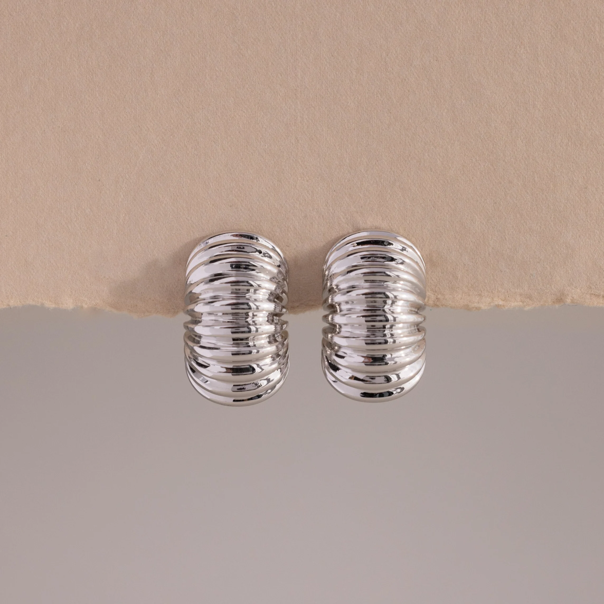 Chunky Ribbed Hoops - Image 2