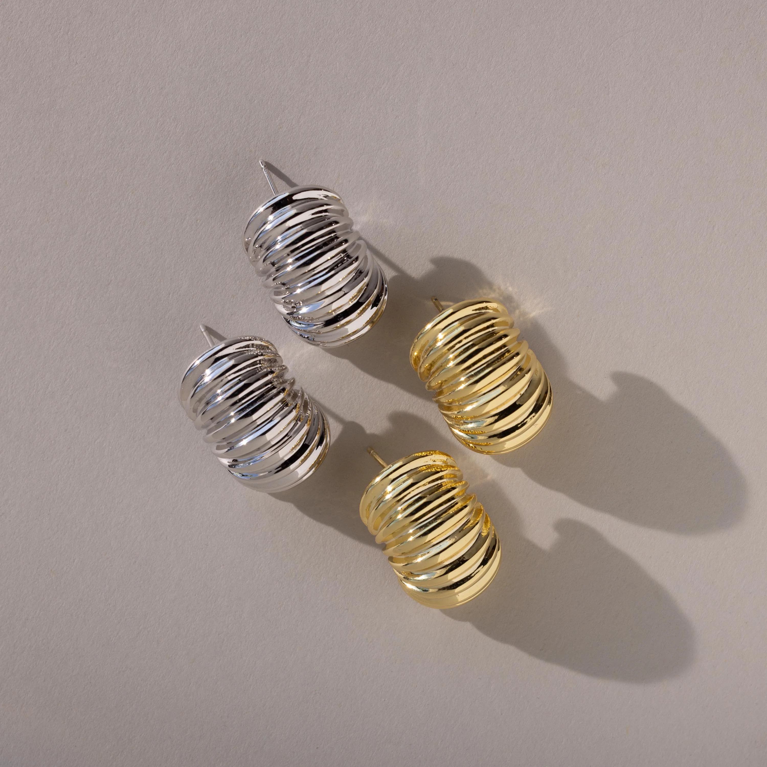 Chunky Ribbed Hoops - Image 6