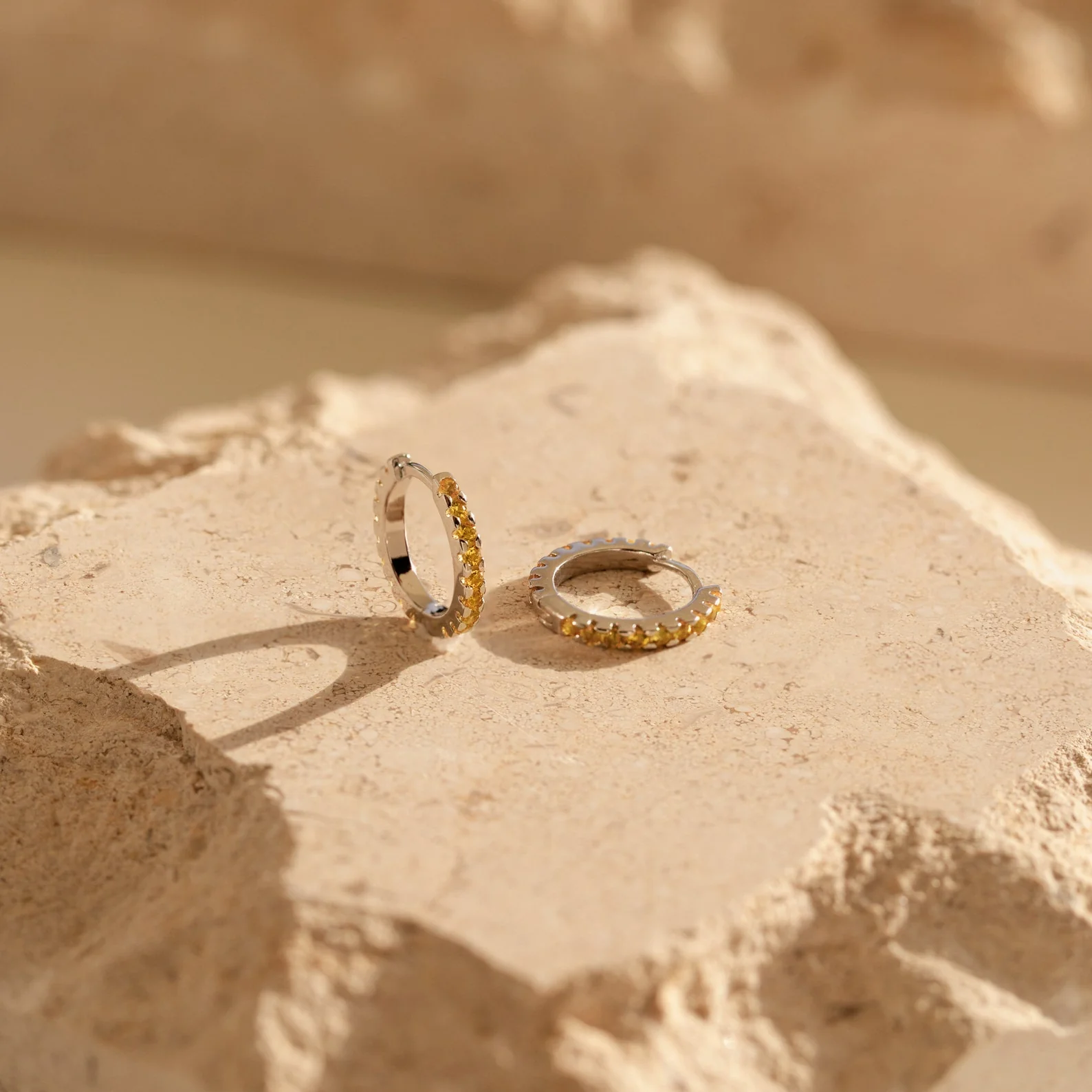 Citrine Pave Huggies - Image 5