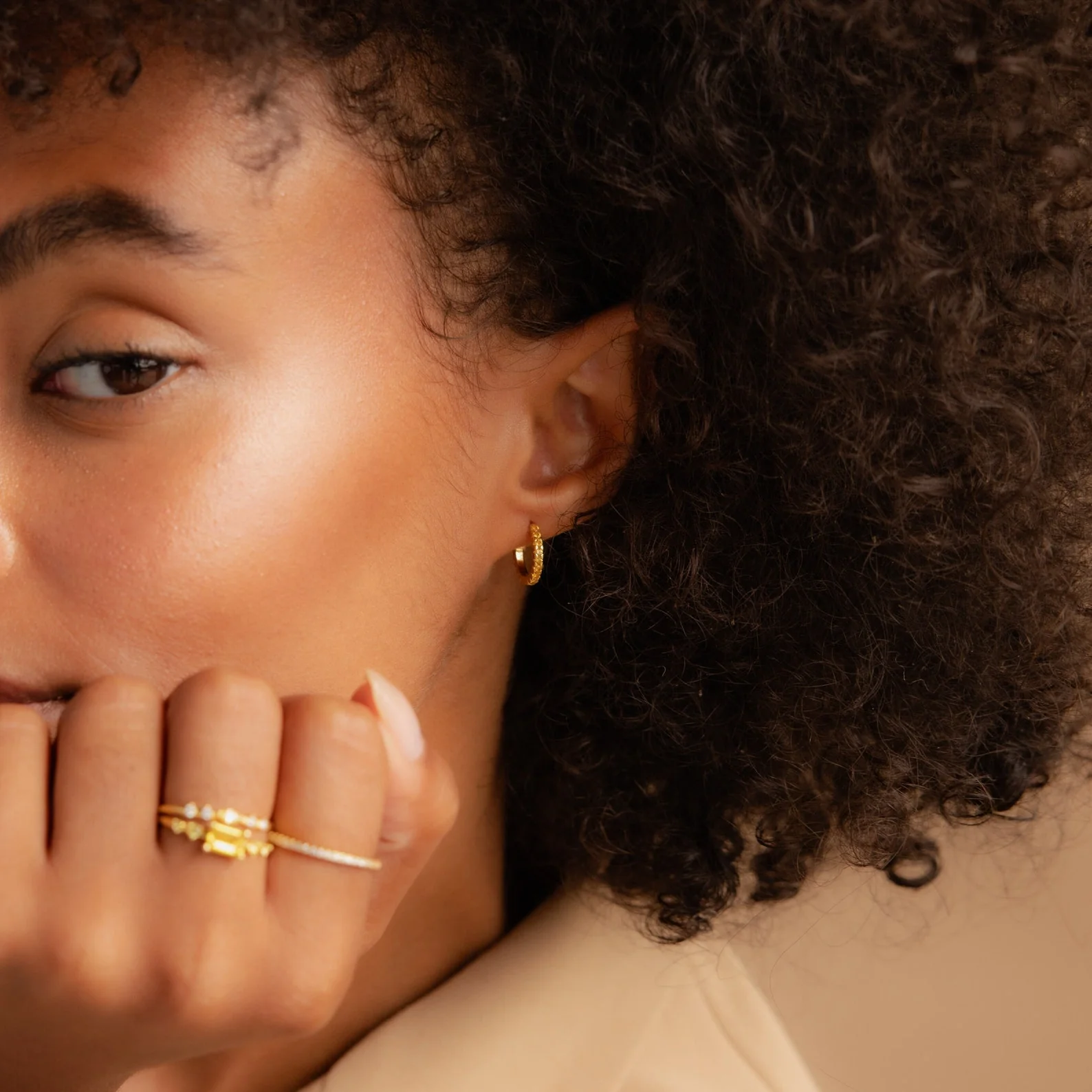 Citrine Pave Huggies - Image 6