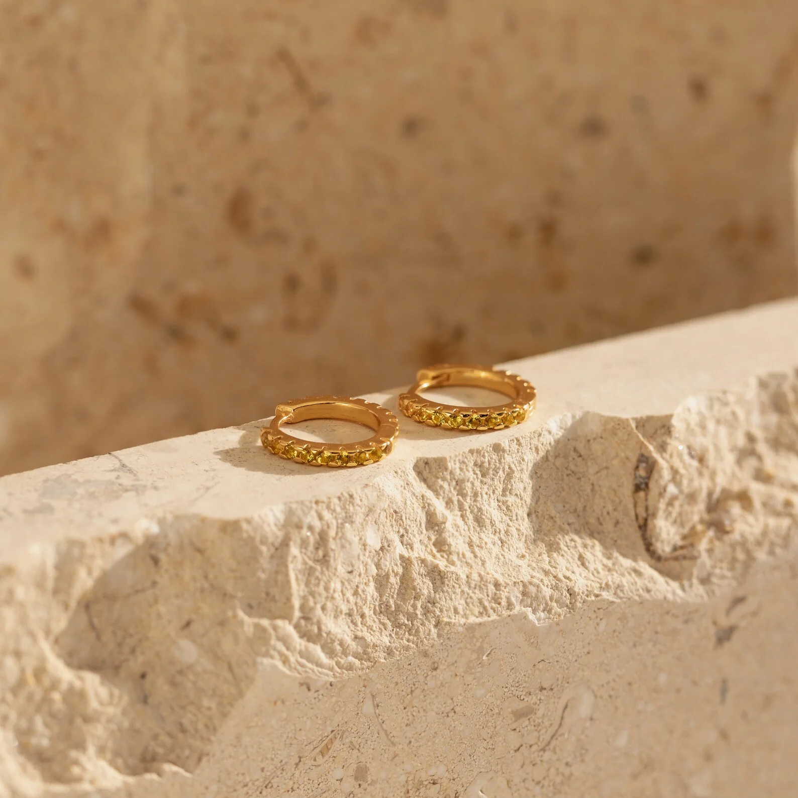 Citrine Pave Huggies - Image 7