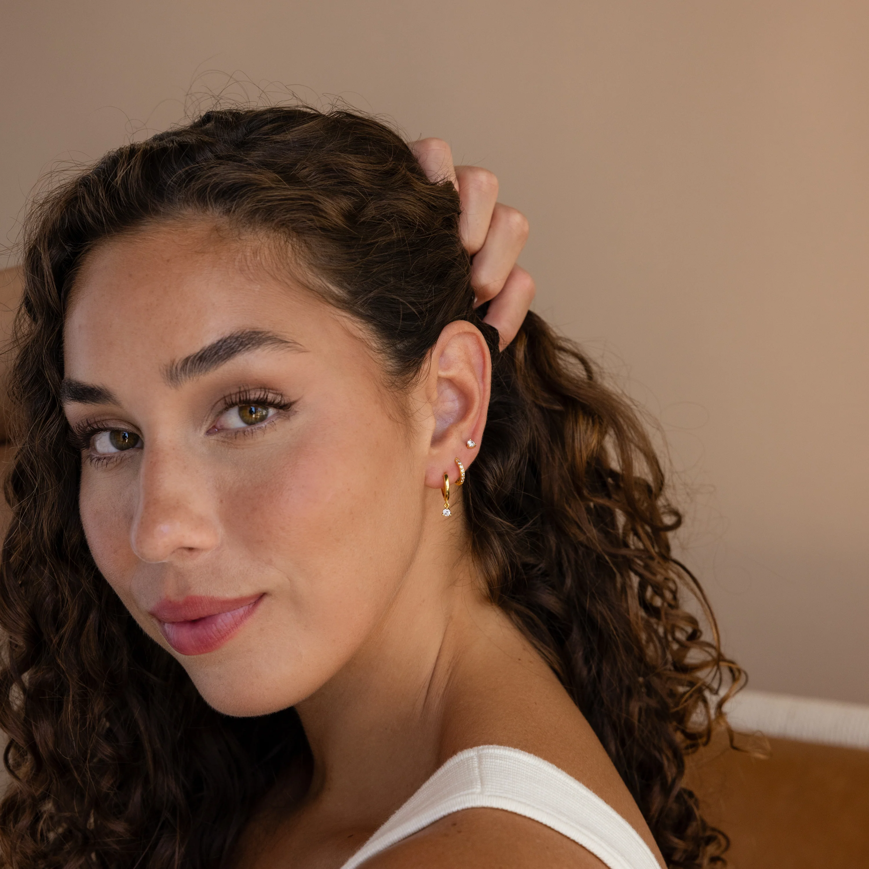 Classic Diamond Earrings Set in 18K Gold - Image 5