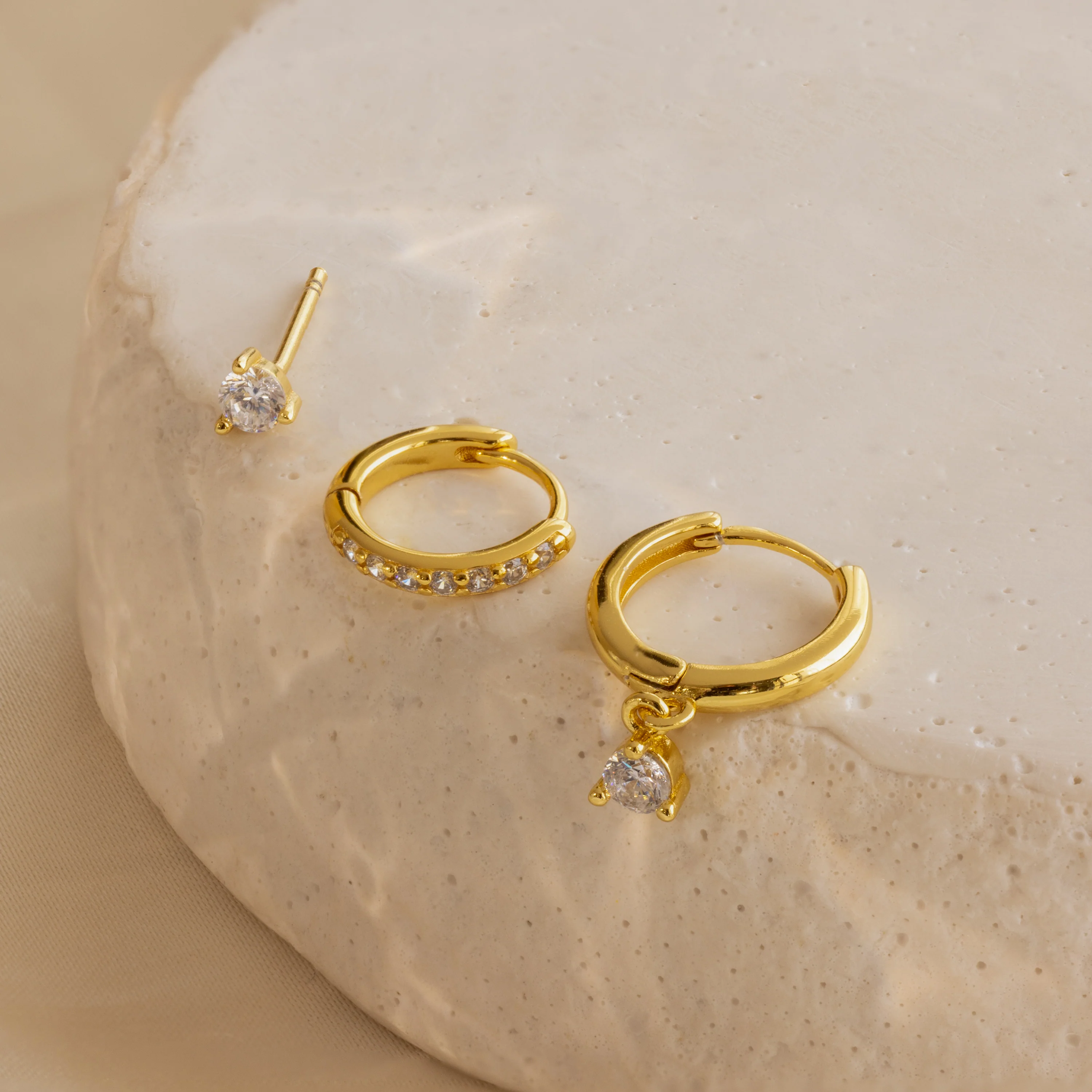 Classic Diamond Earrings Set - Image 4
