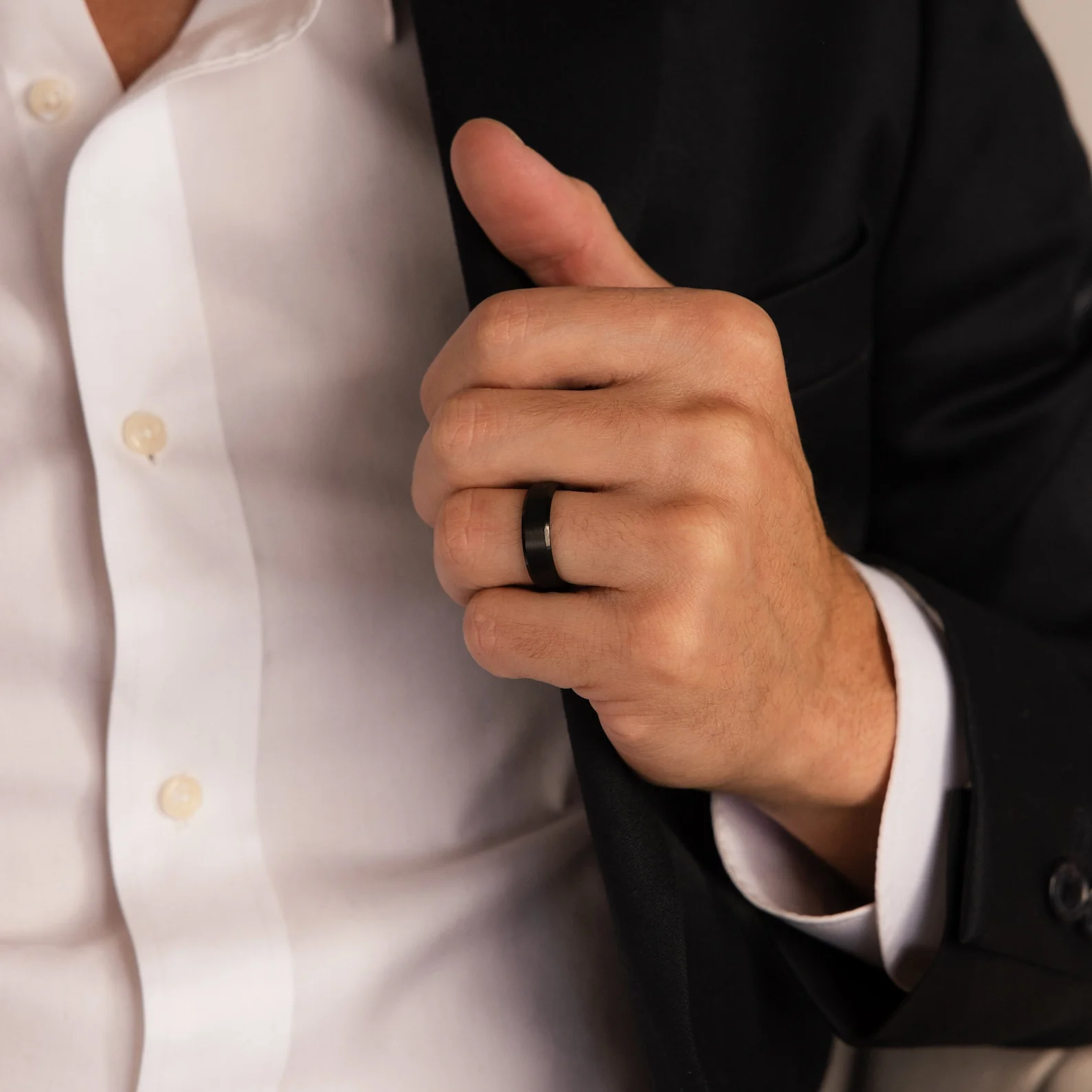 Classic Men's Black Rings Set - Image 2