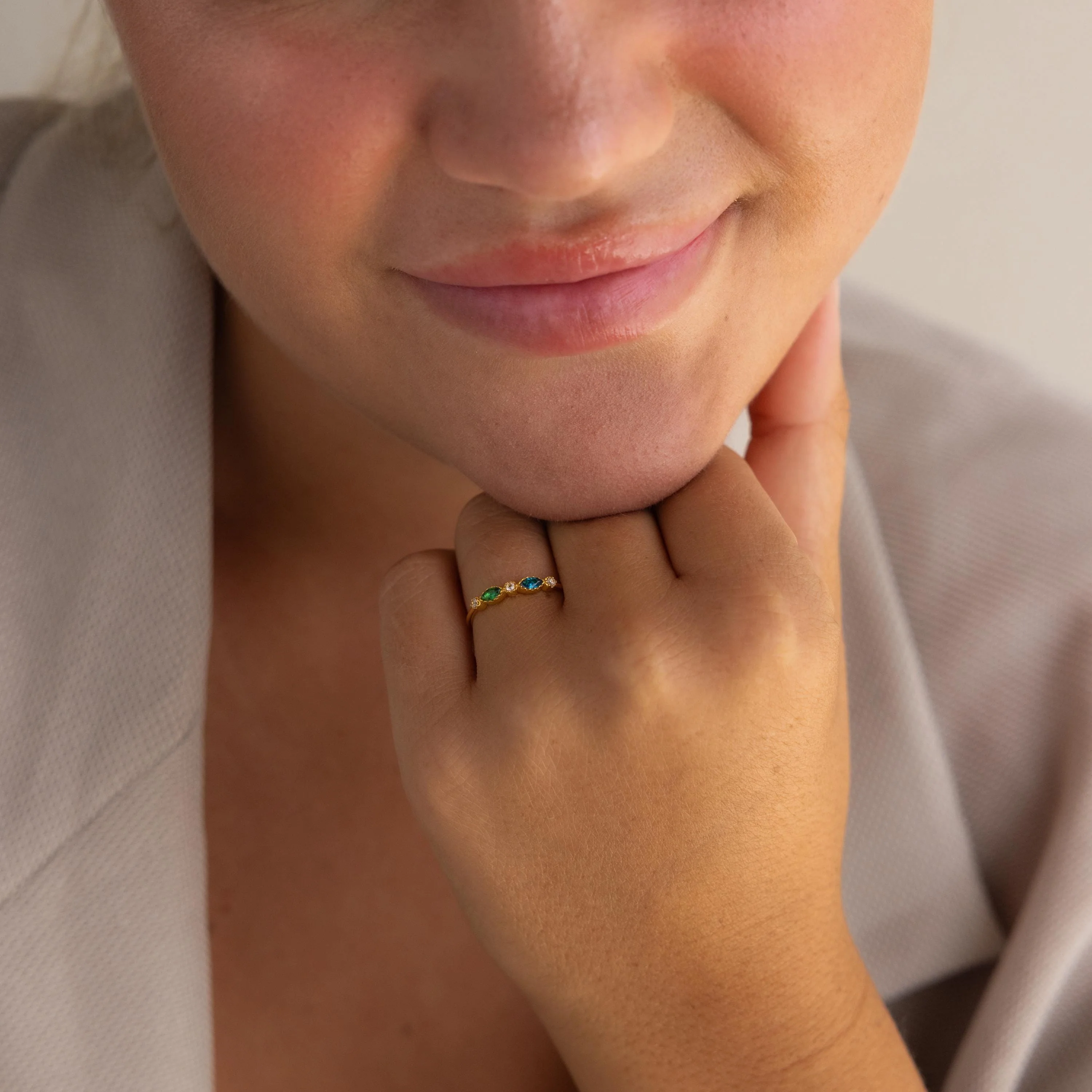 Cluster Marquise Birthstone Ring - Image 6