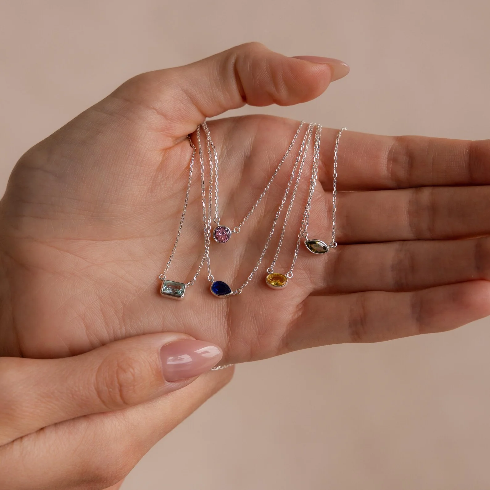 Custom Cut Birthstone Necklace - Image 4