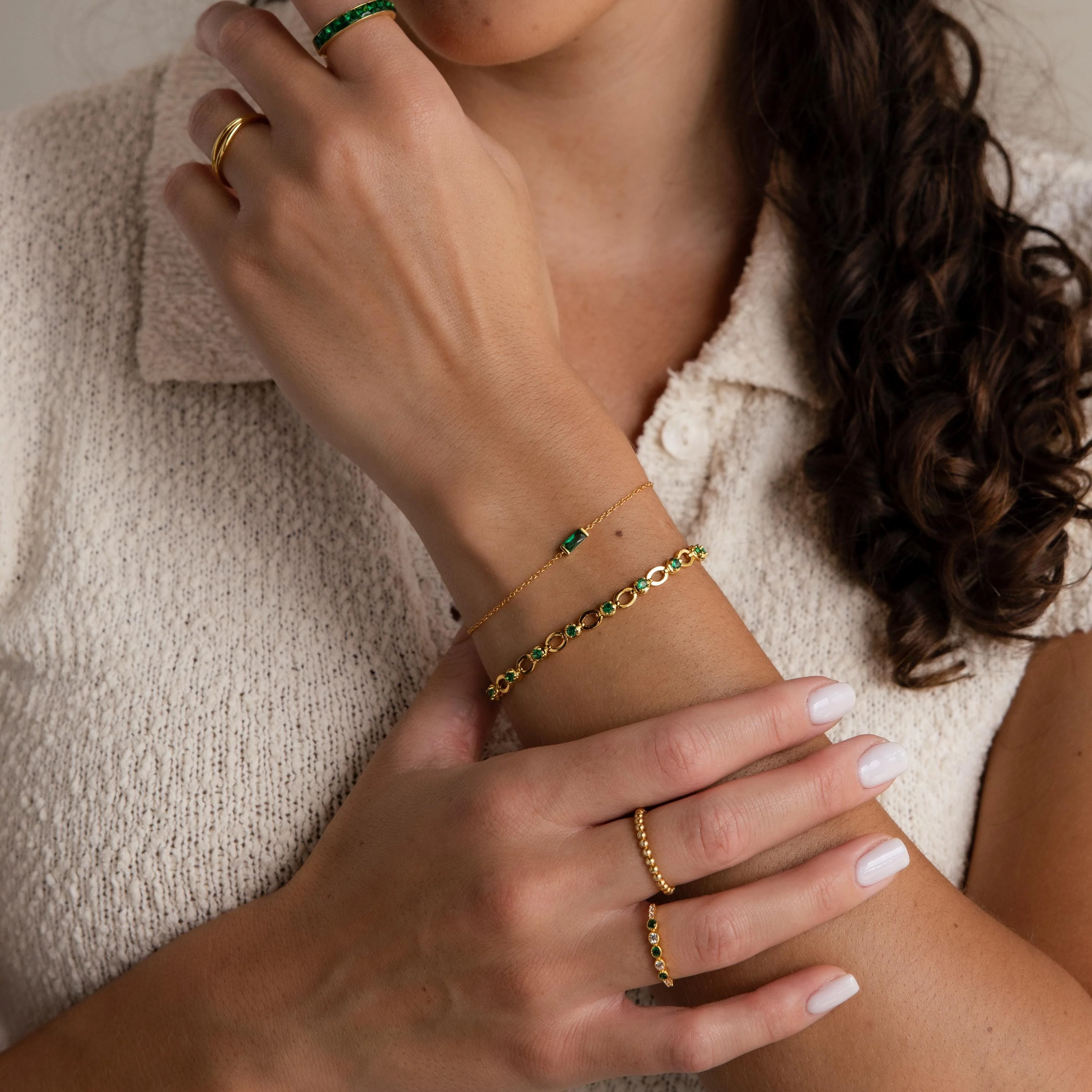 Dainty Baguette Birthstone Bracelet - Image 6