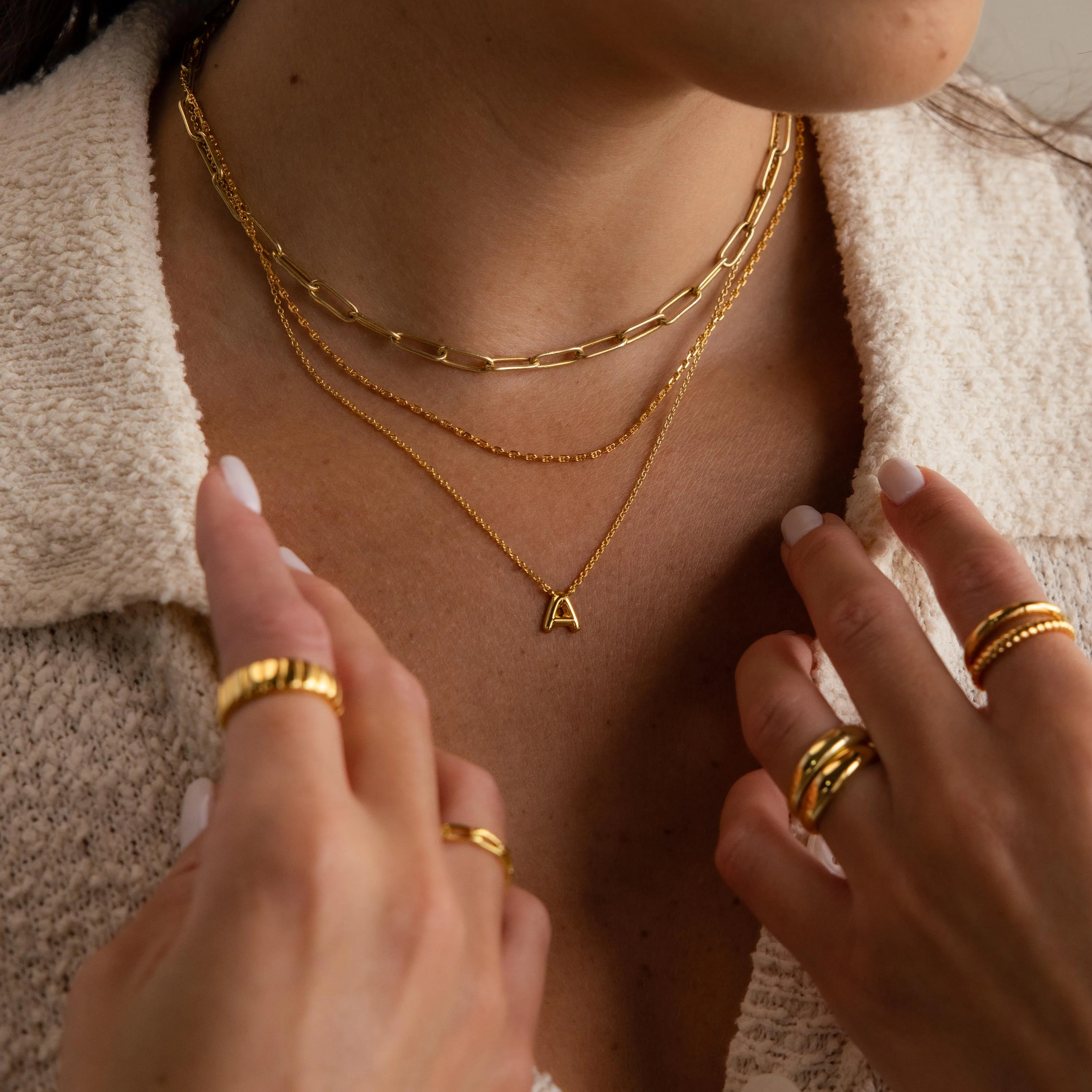 Dainty Bubble Letter Necklace - Image 3