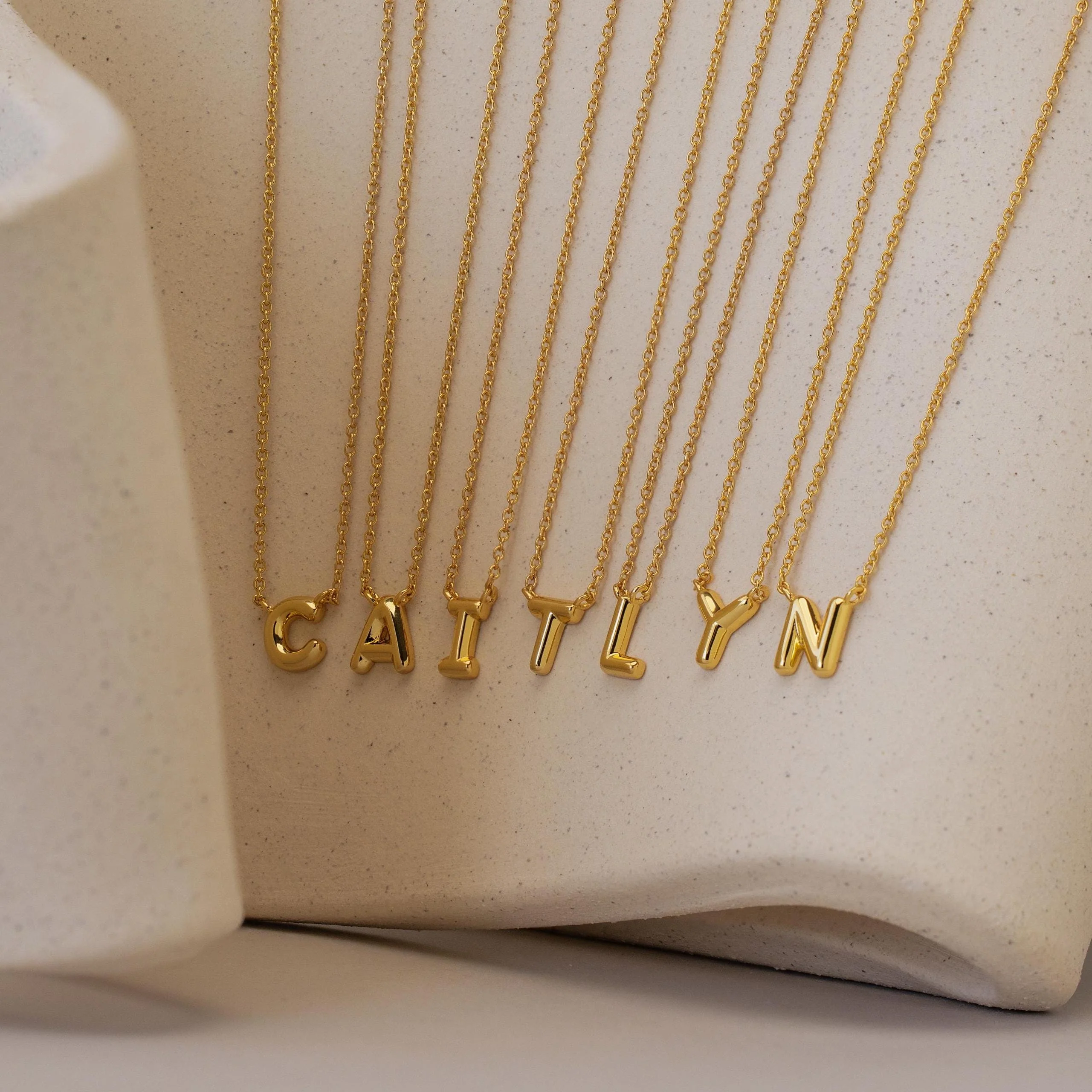 Dainty Bubble Letter Necklace - Image 6