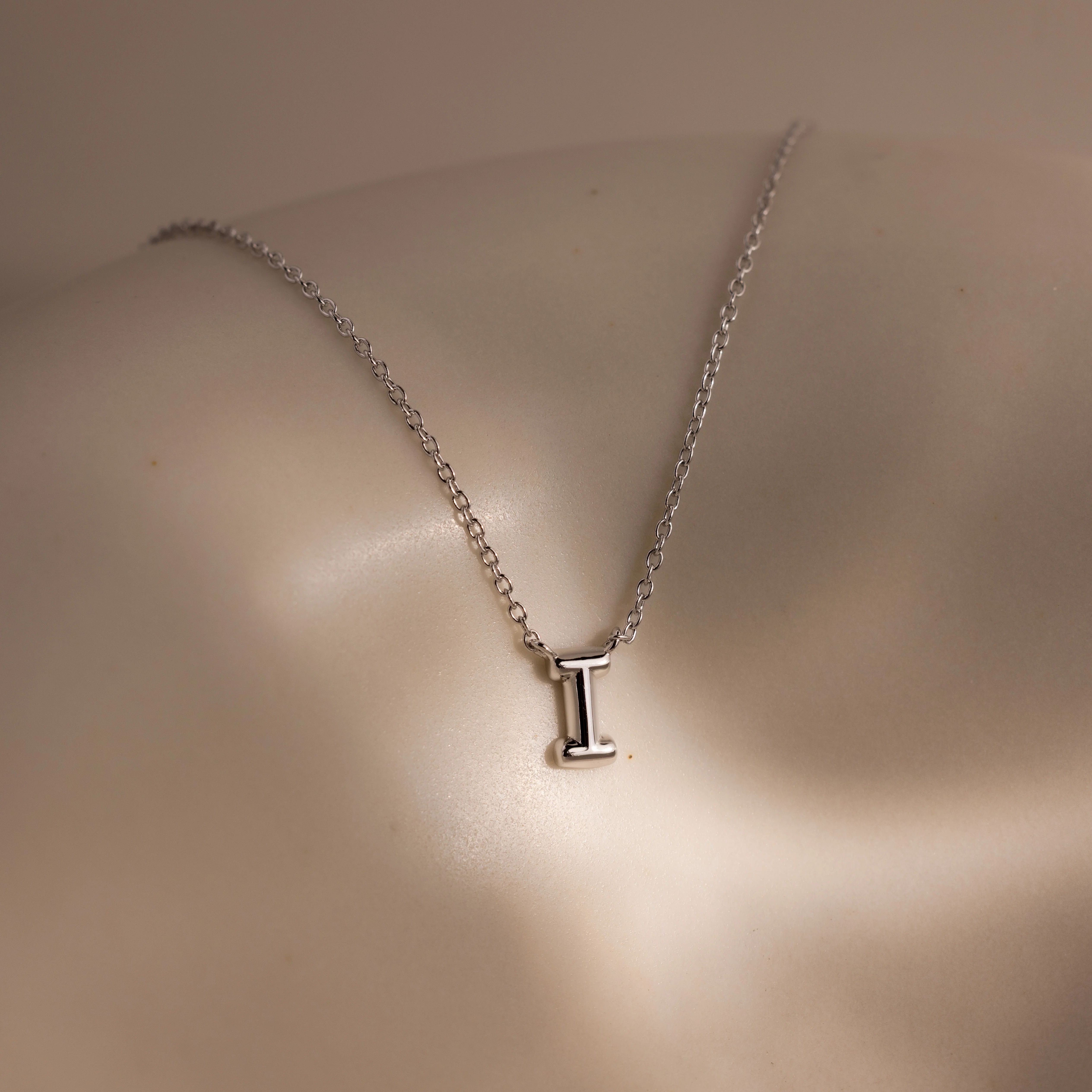 Dainty Bubble Letter Necklace in Silver - Image 7