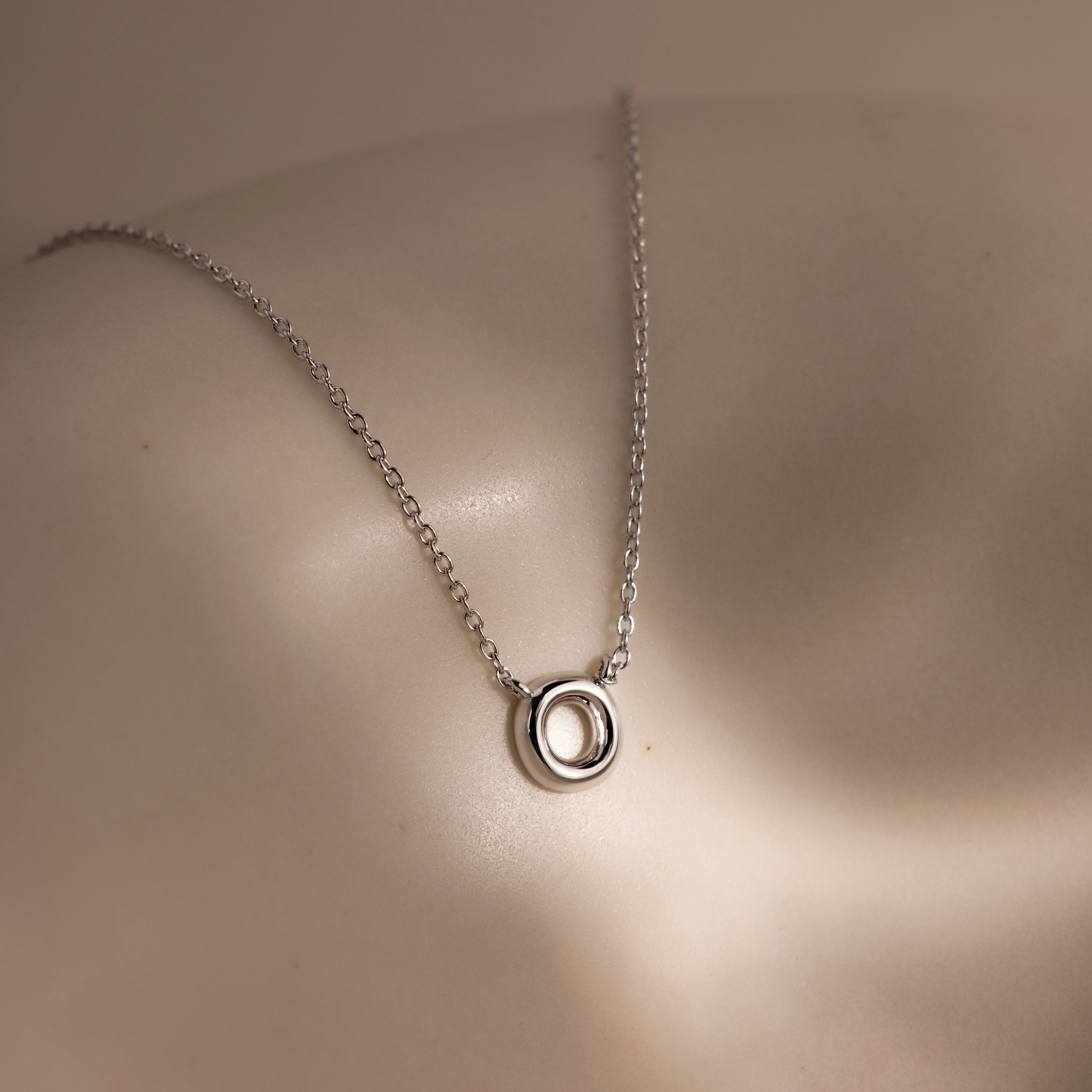 Dainty Bubble Letter Necklace in Silver - Image 17