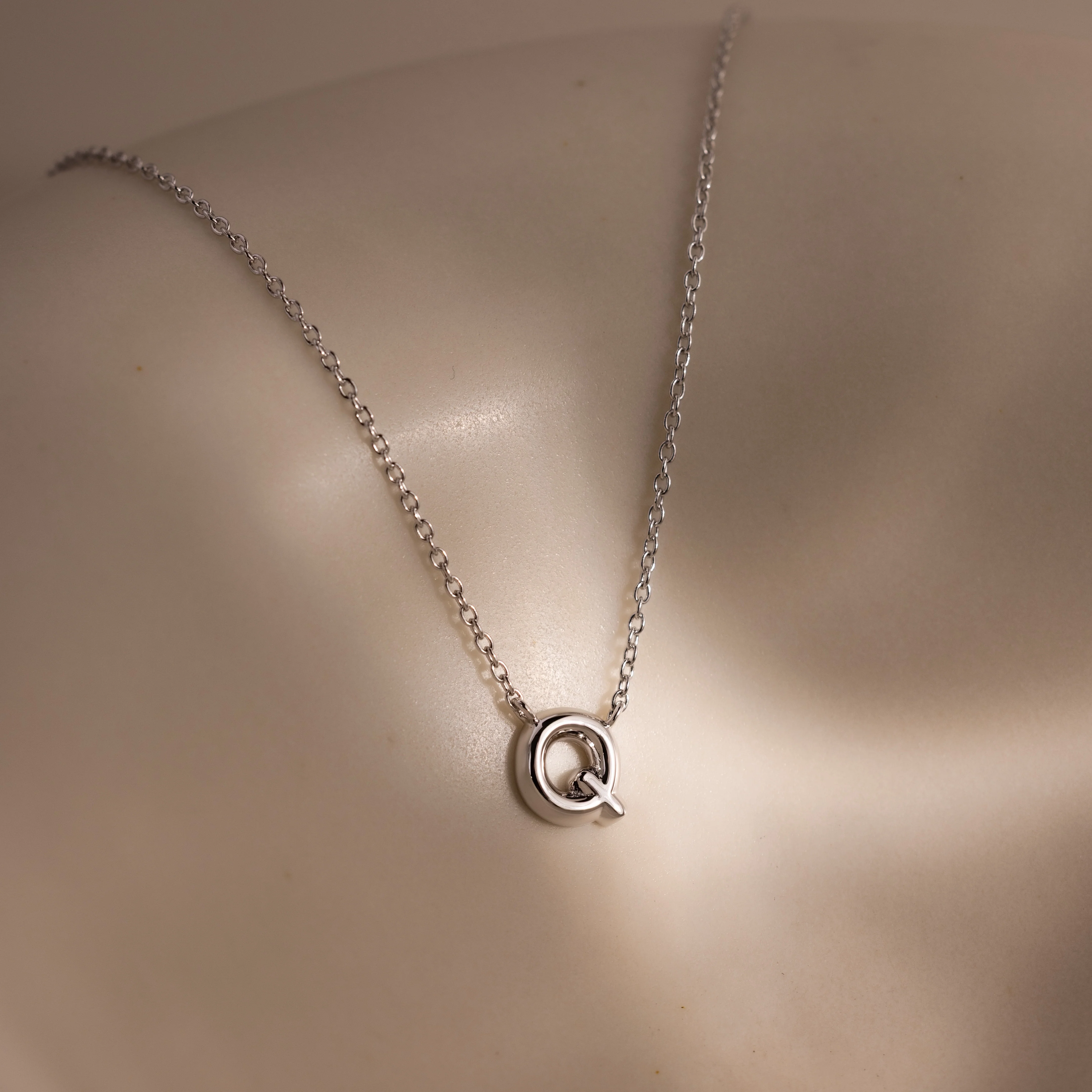 Dainty Bubble Letter Necklace in Silver - Image 19