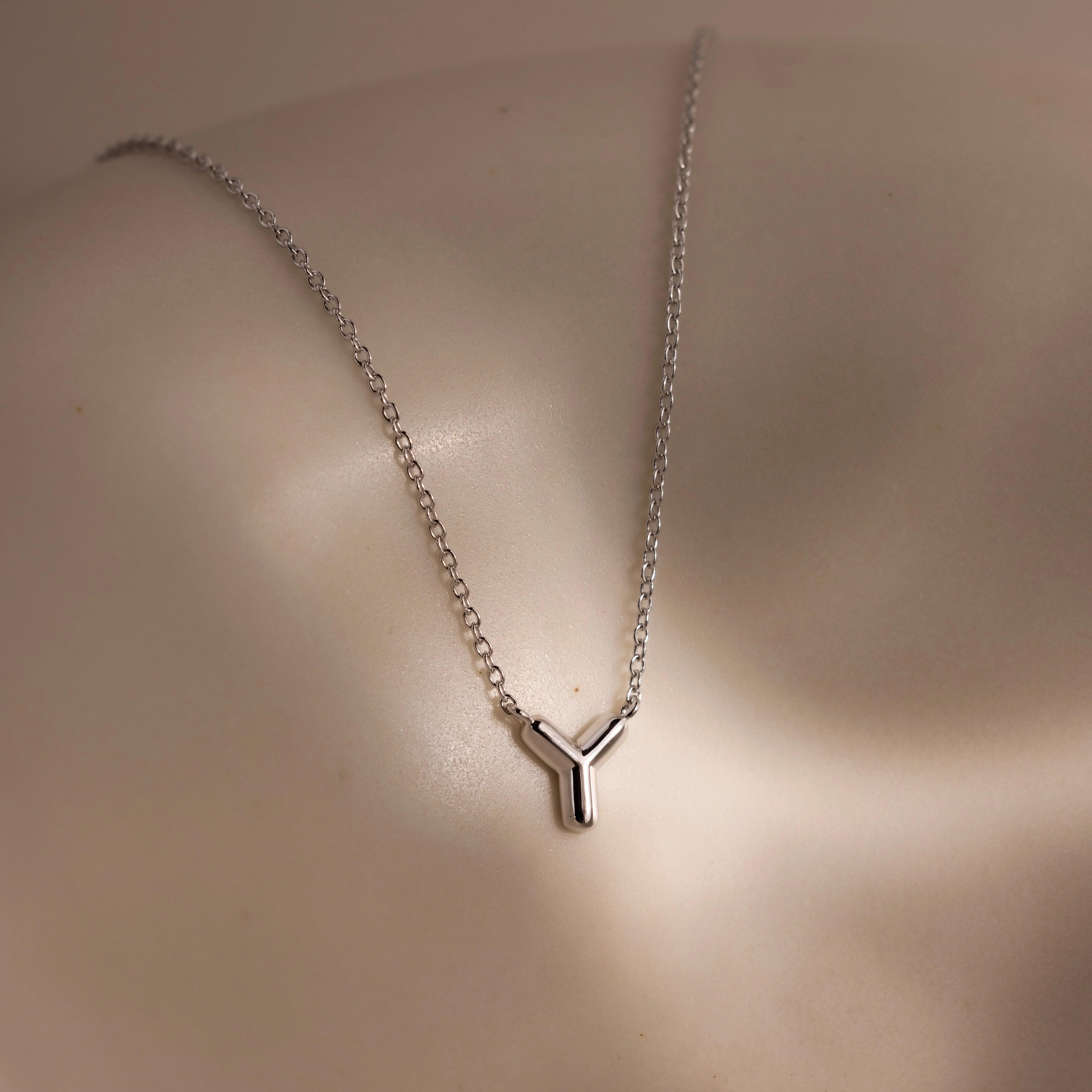 Dainty Bubble Letter Necklace in Silver - Image 26