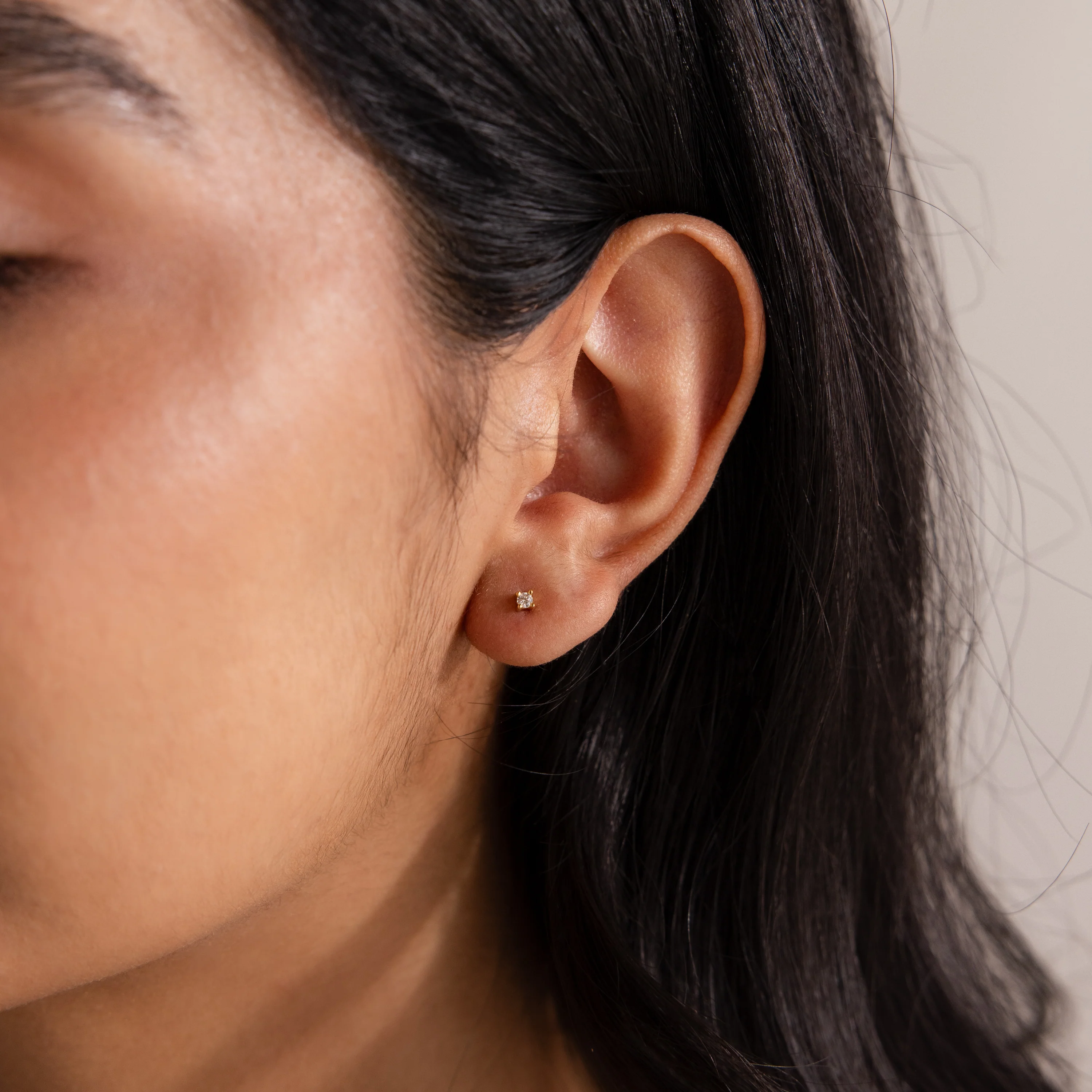 Dainty Diamond Flatback Studs - Image 2