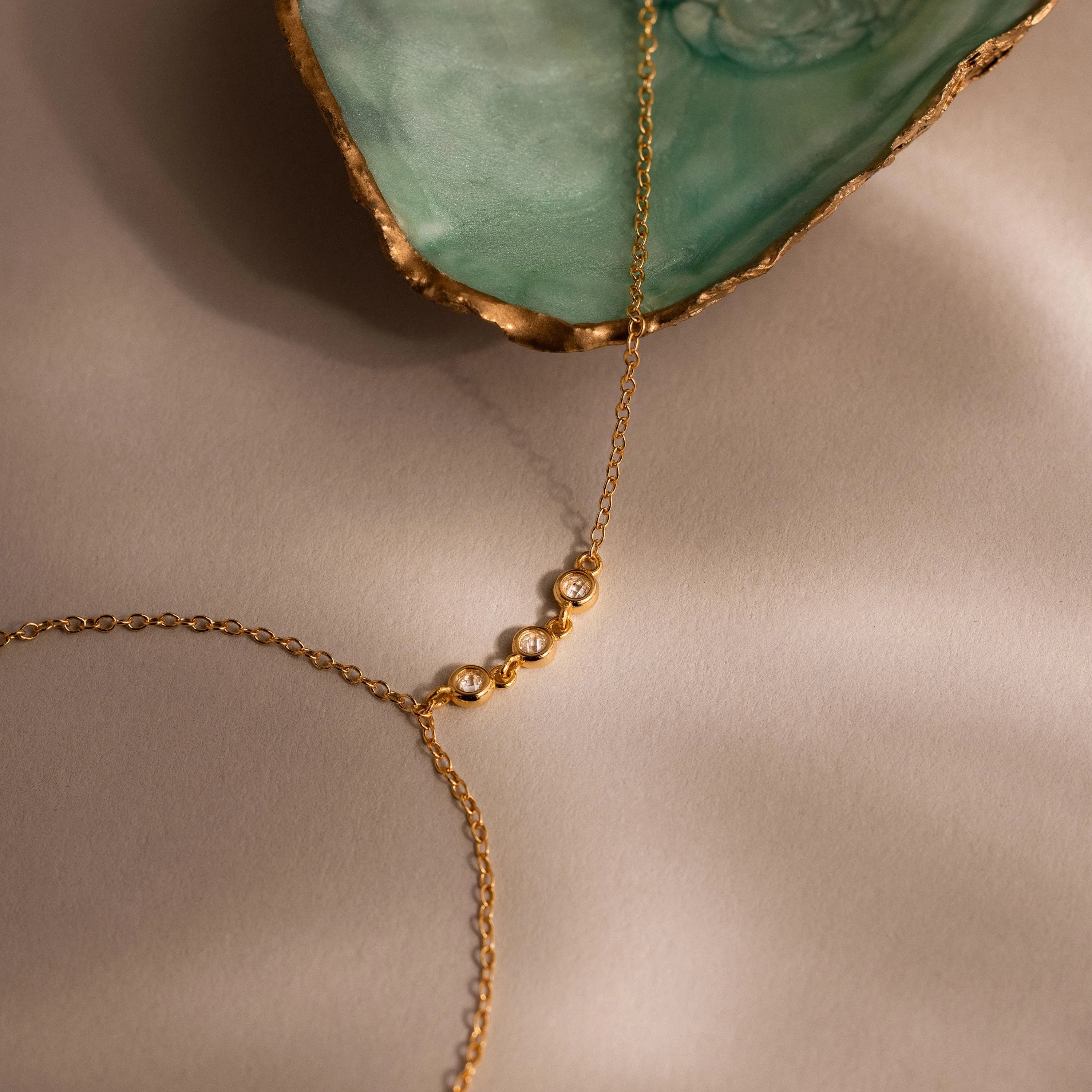 Dainty Diamond Hand Chain Bracelet in 18K Gold - Image 5