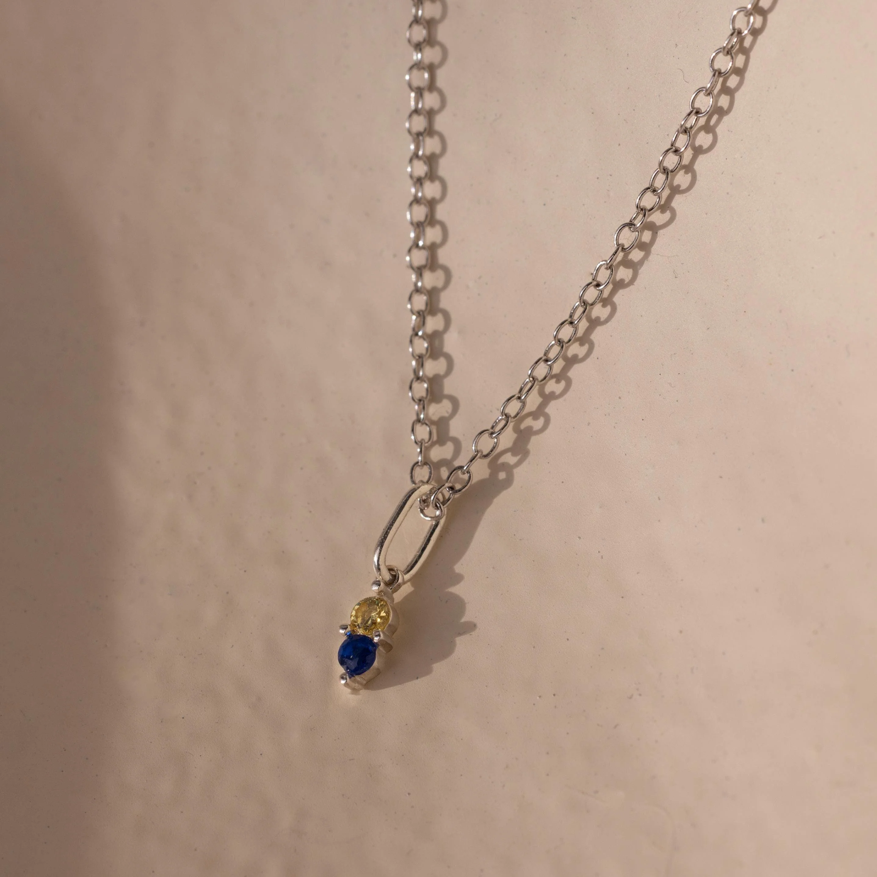 Dainty Duo Birthstone Charm in Silver - Image 3