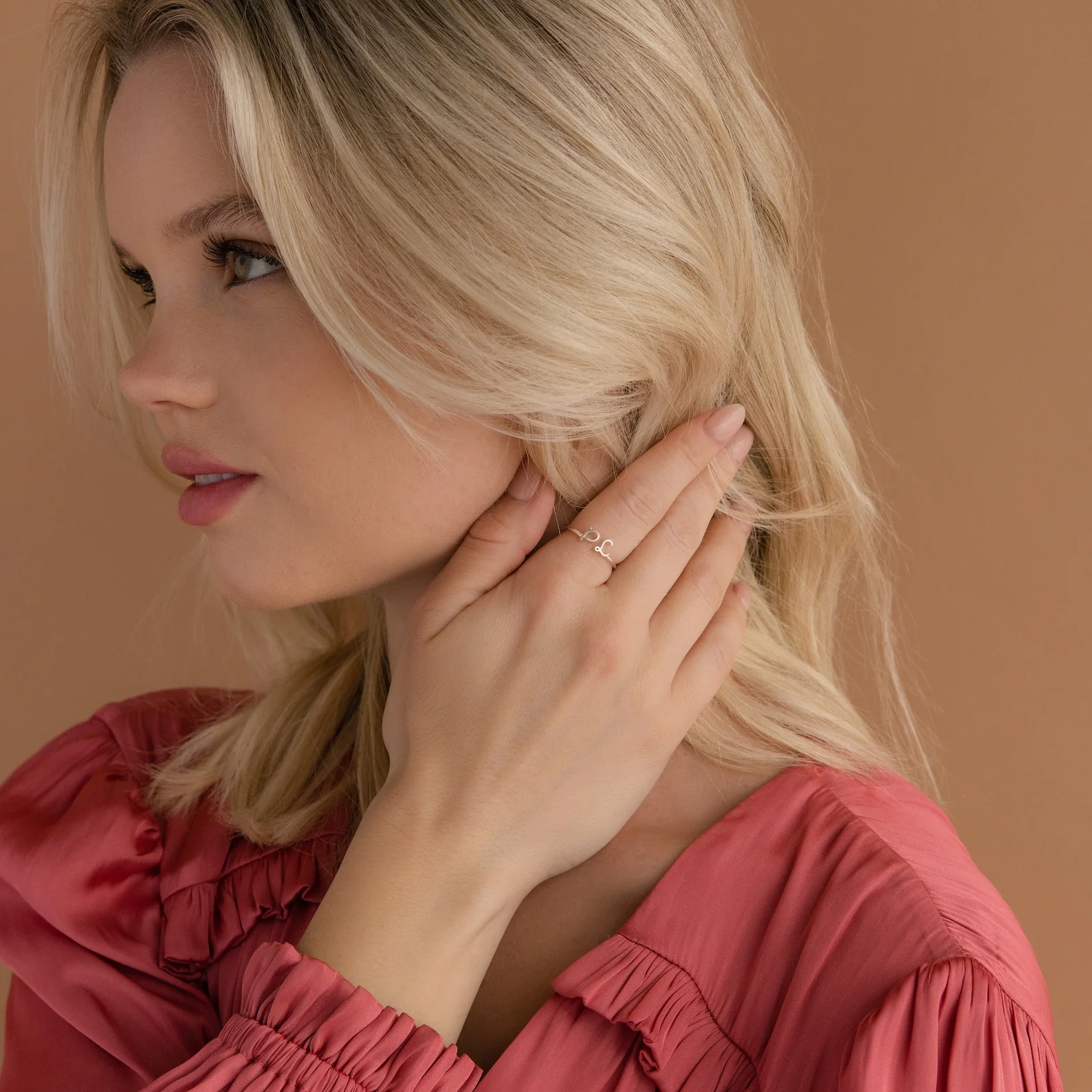 Dainty Duo Initial Ring - Image 4