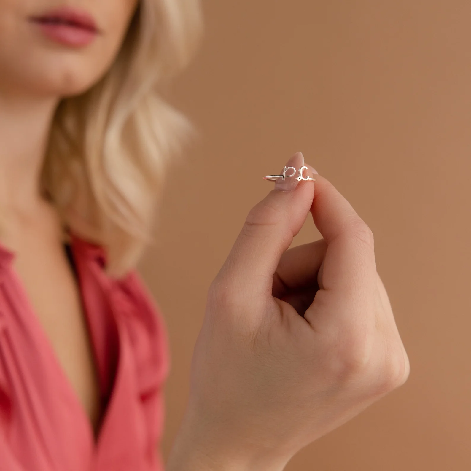 Dainty Duo Initial Ring - Image 7