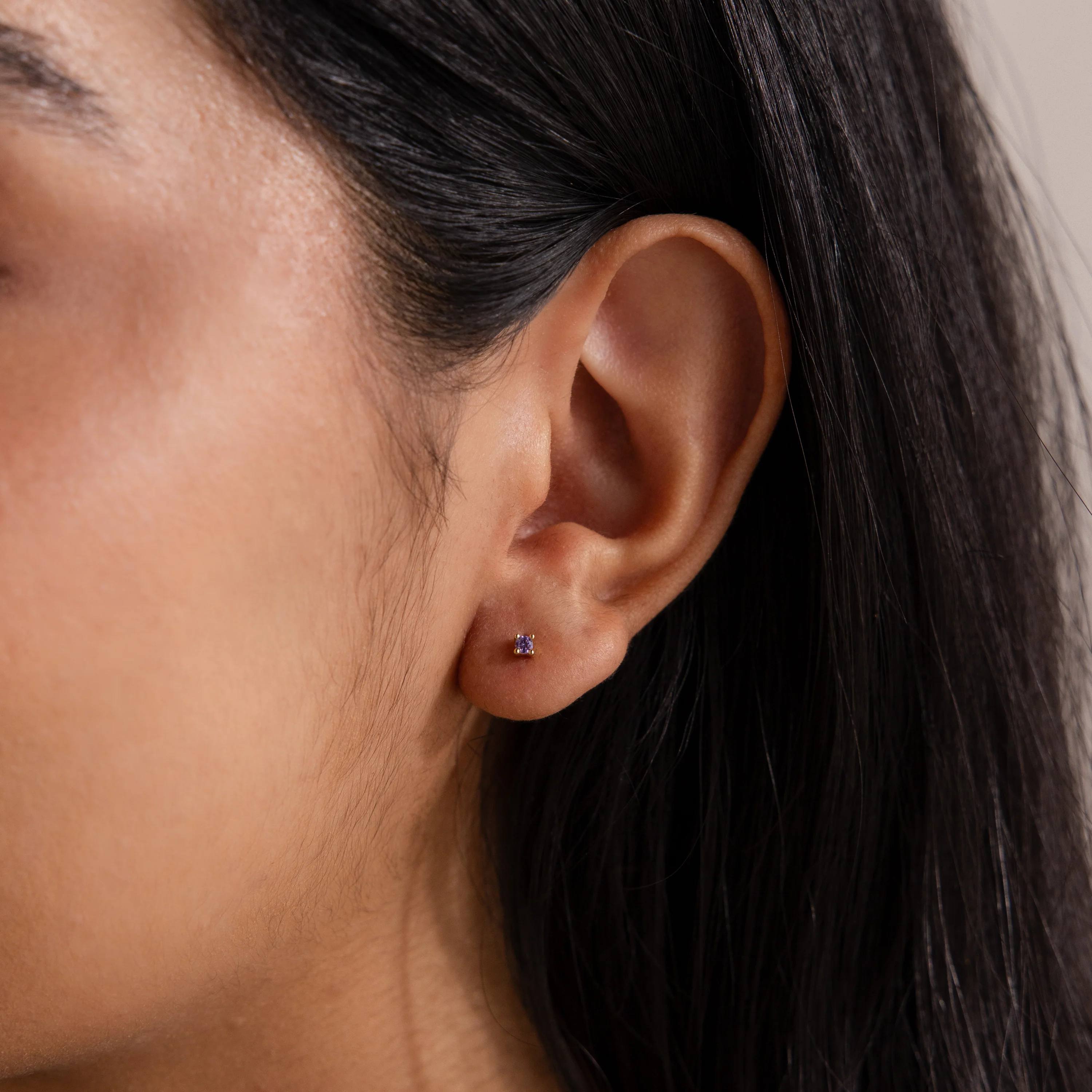 Dainty Pink Tourmaline Flatback Studs - Image 2