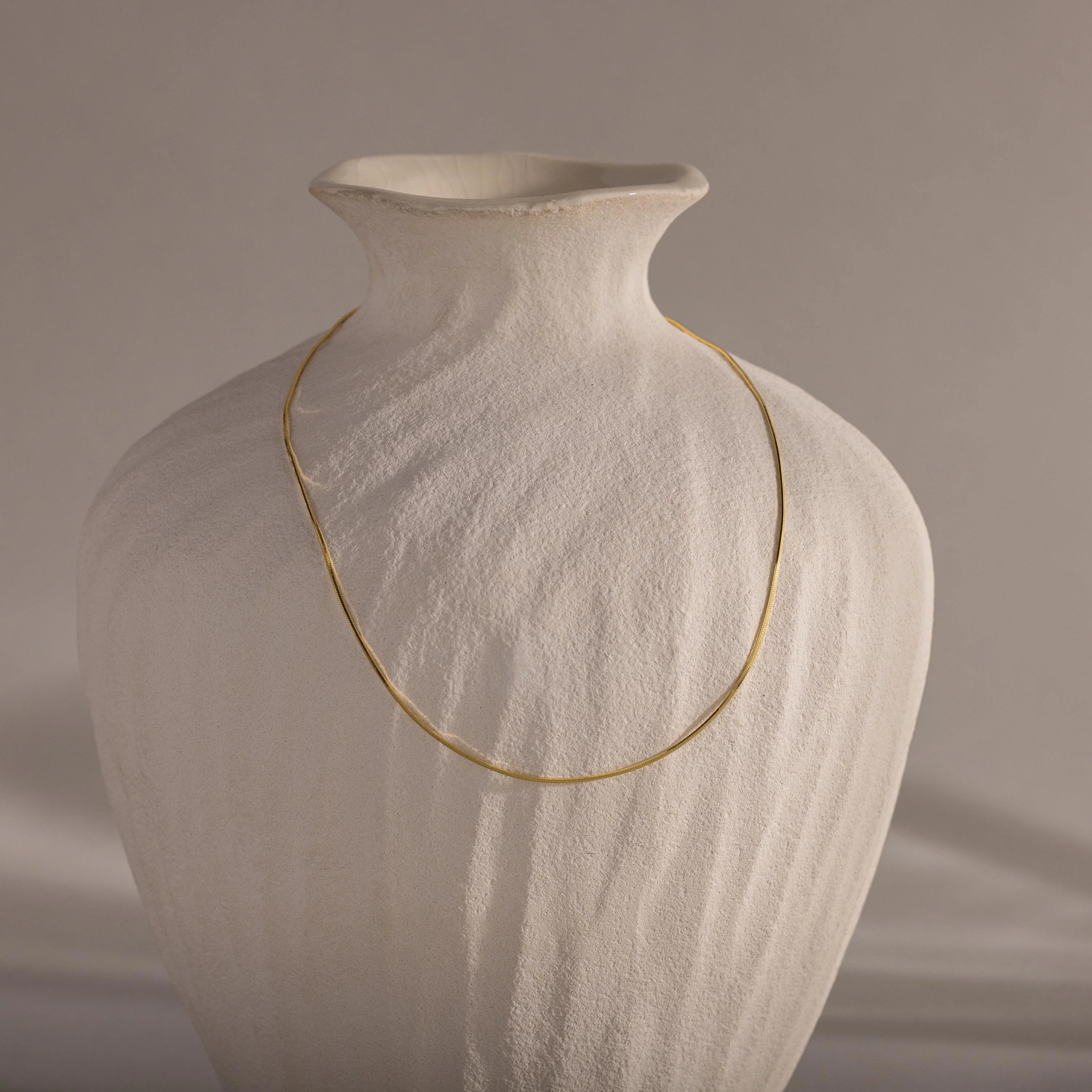 Dainty Herringbone Necklace in 18K Gold - Image 5