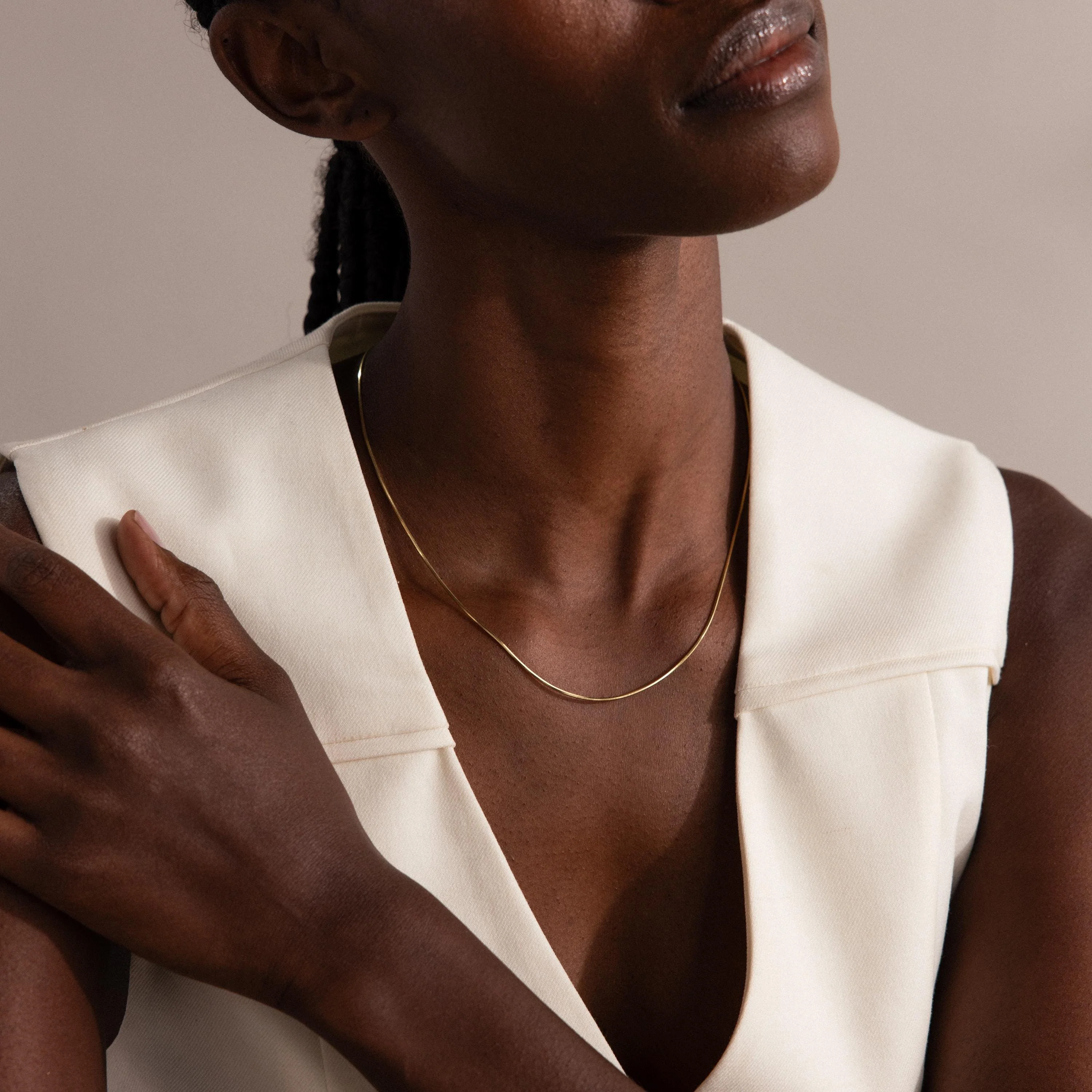 Dainty Herringbone Necklace - Image 7